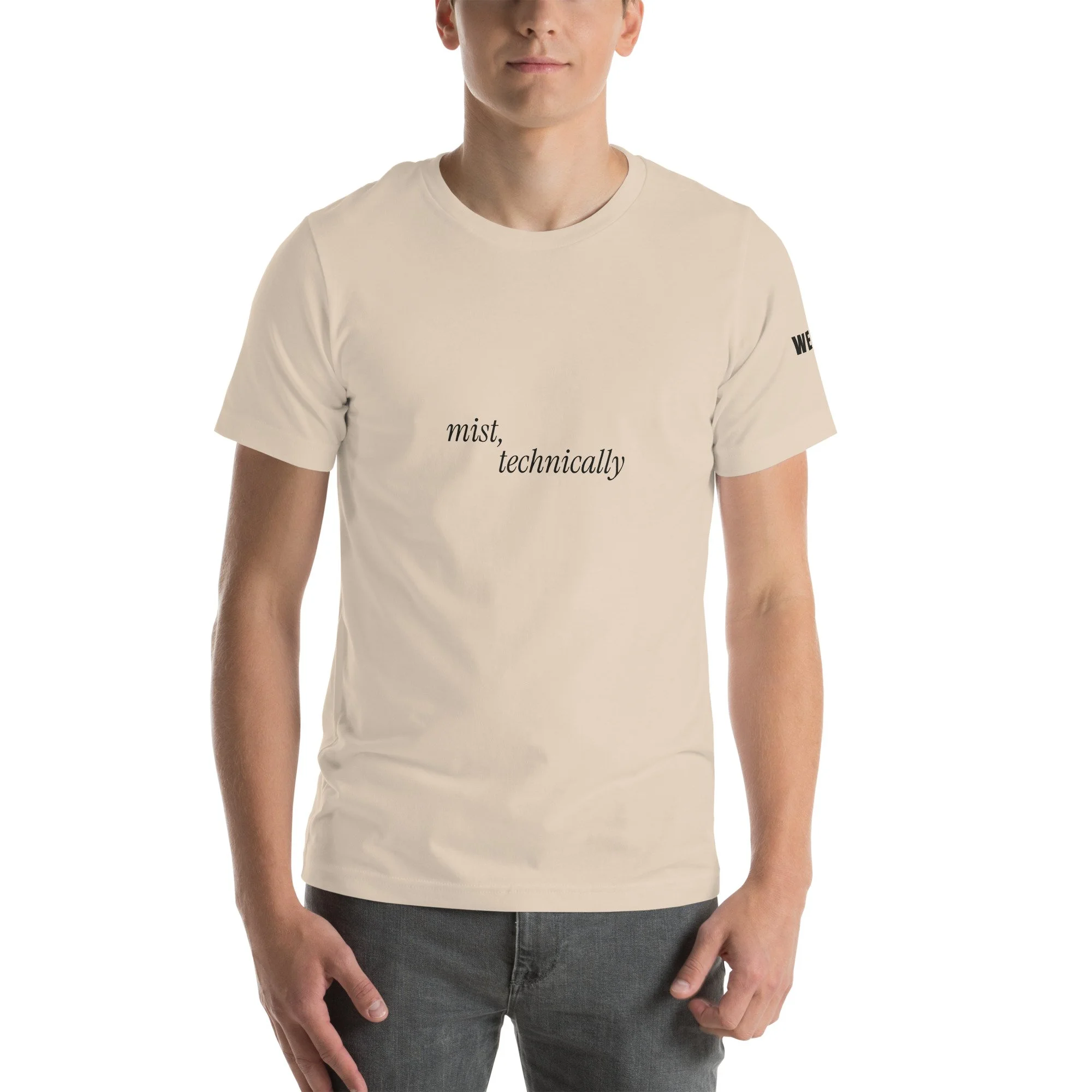 Mist, Technically Tee, Stagger in soft cream, front view