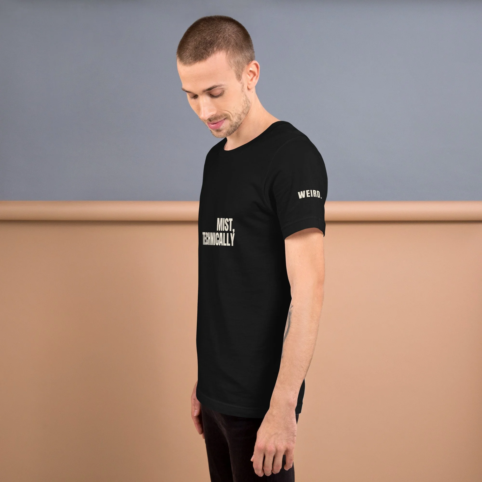 Mist, Technically Tee, Flush Right in vintage black, left side