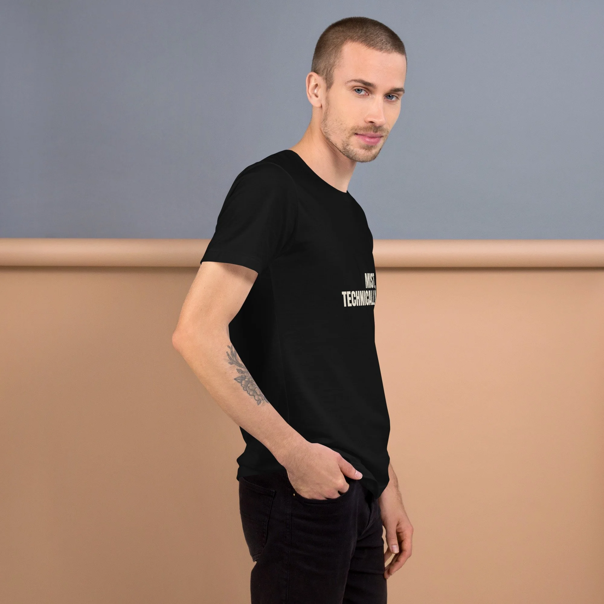 Mist, Technically Tee, Flush Right in vintage black, right side