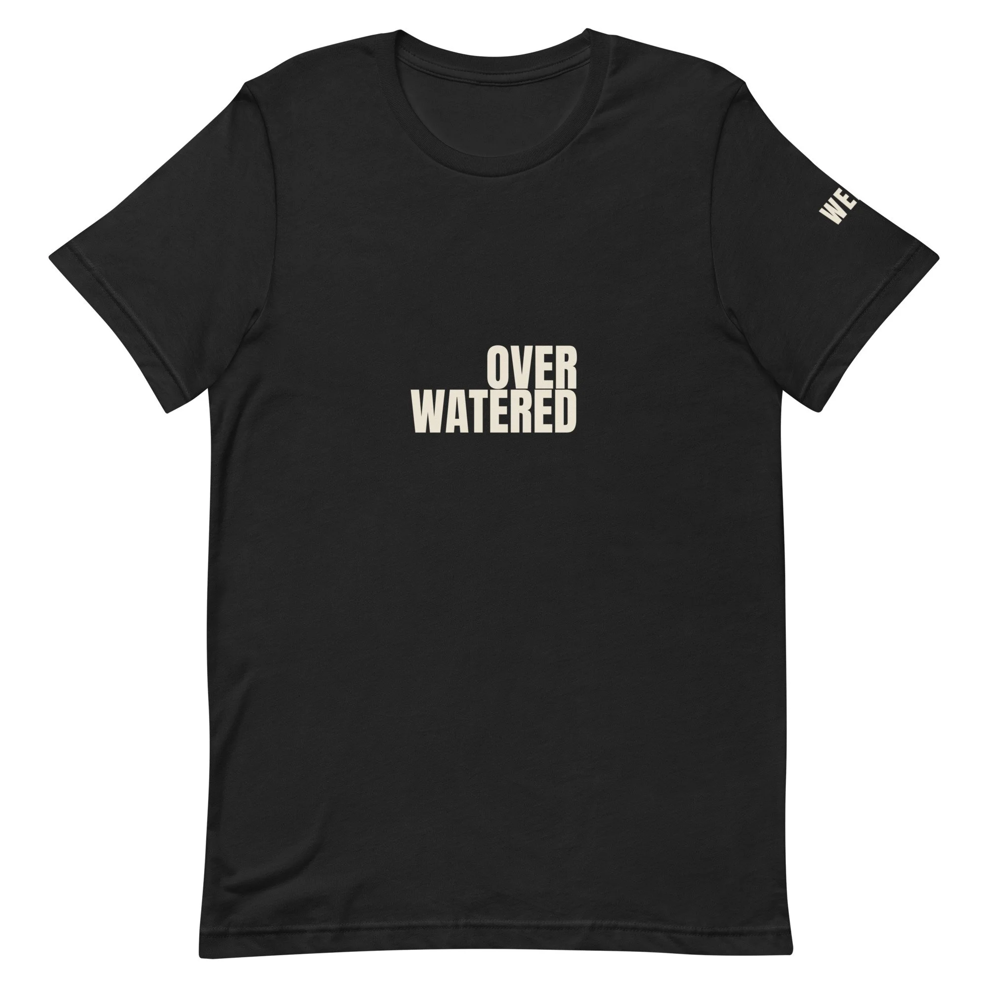 Overwatered Tee, Flush Right in vintage black, front view