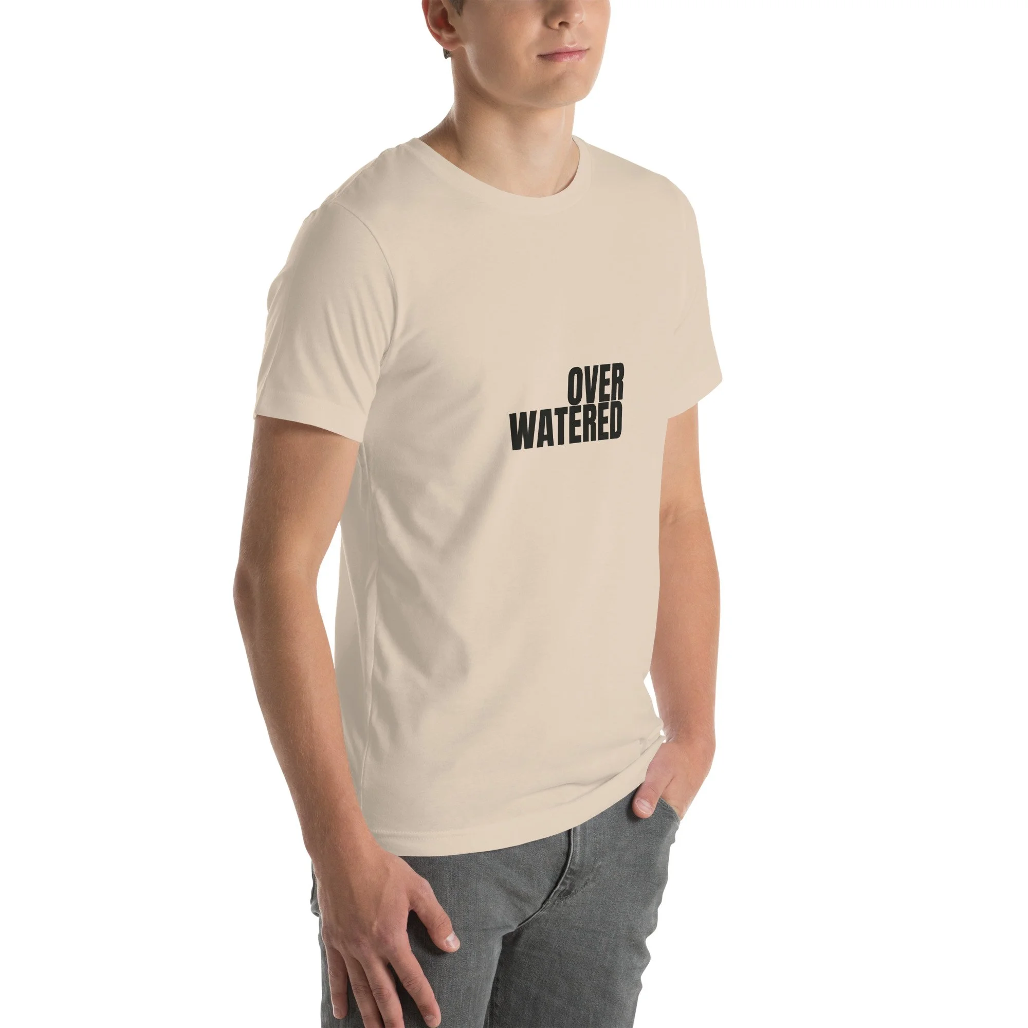 Overwatered Tee, Flush Right in soft cream, front view