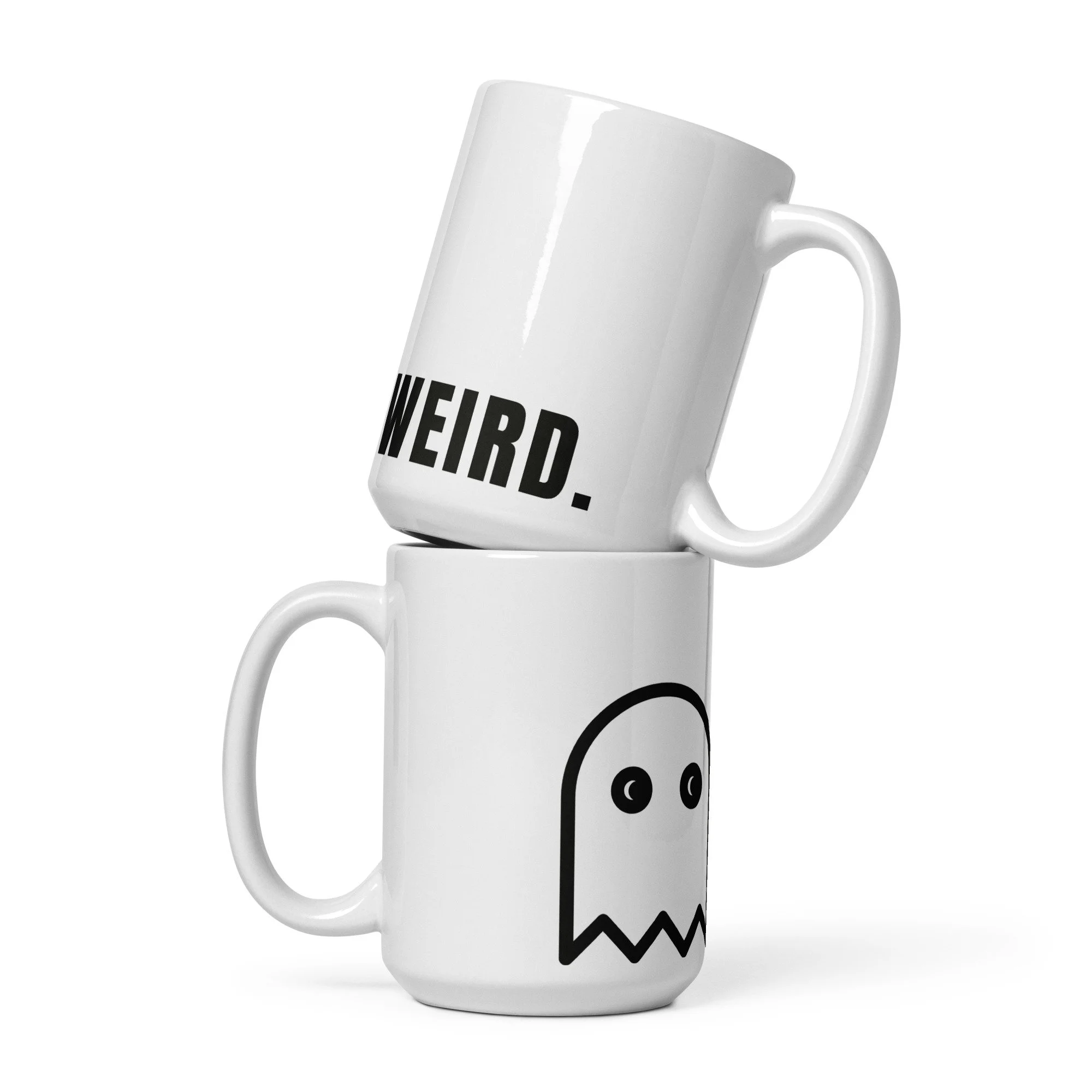 Ghost Mug in white 15 oz, front view
