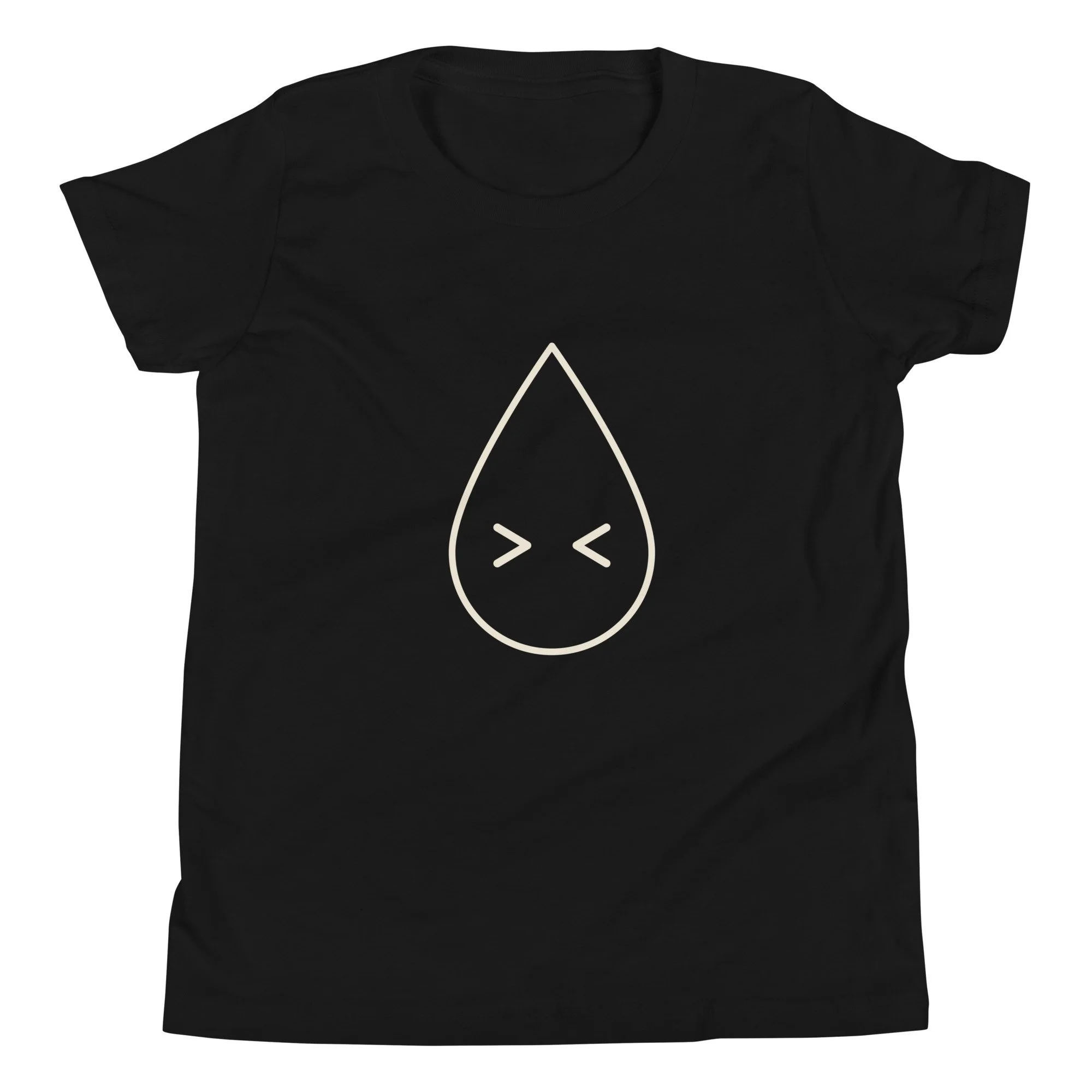 Raindrop Laughing Kids Tee, in black, front view