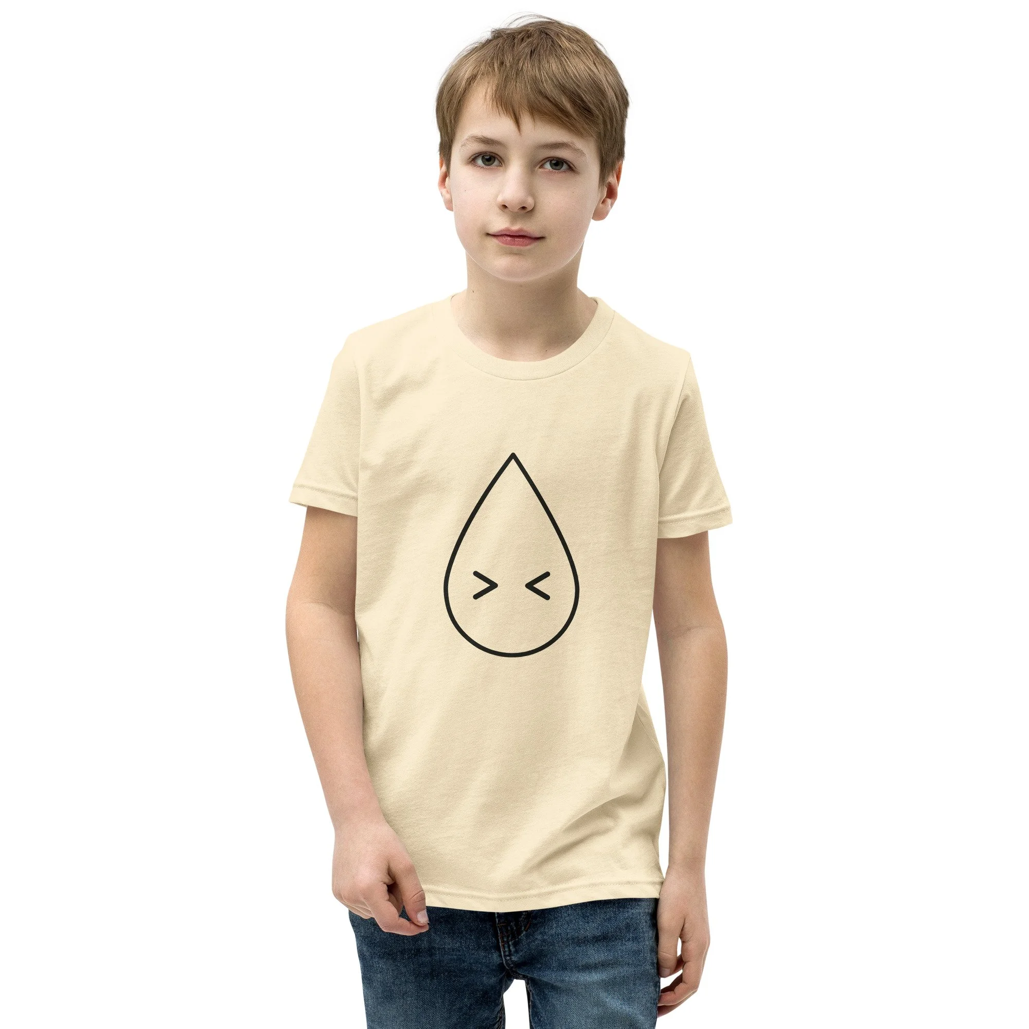 Raindrop Laughing Kids Tee, in natural, front view