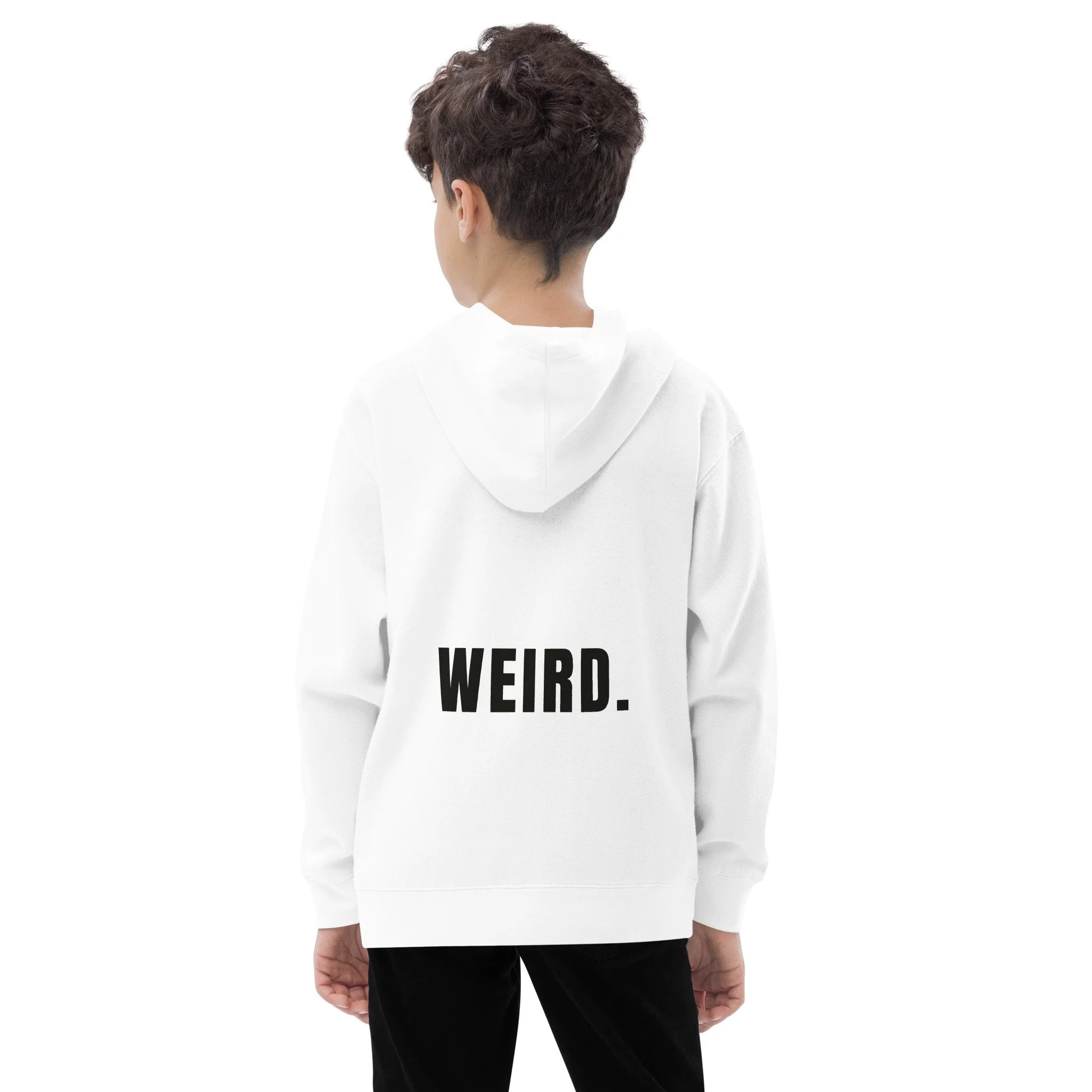 Umbrella For What Kids Hoodie, in white, back view