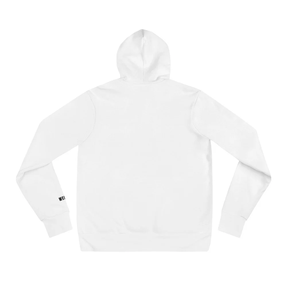 Skeleton In Rain Boots Hoodie, embroidered, in white, back view