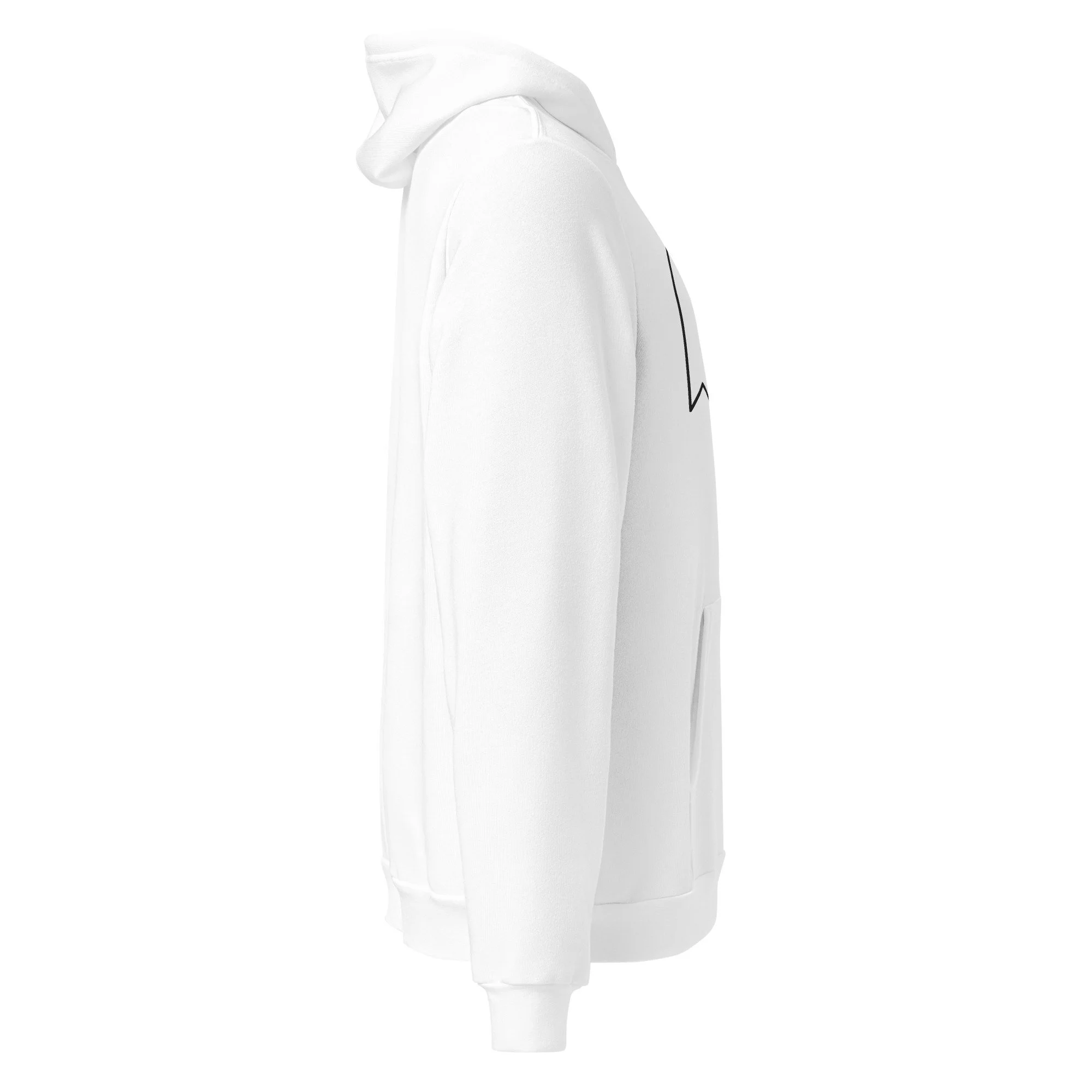 Ghost Hoodie, embroidered, in white, right side