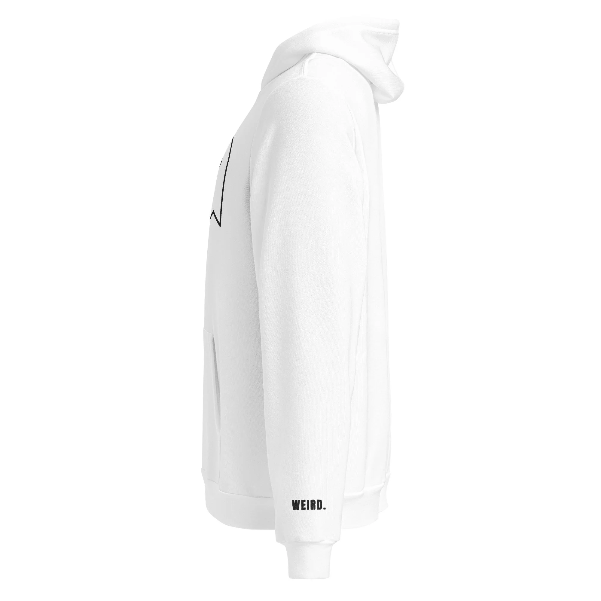 Ghost Hoodie, embroidered, in white, left side