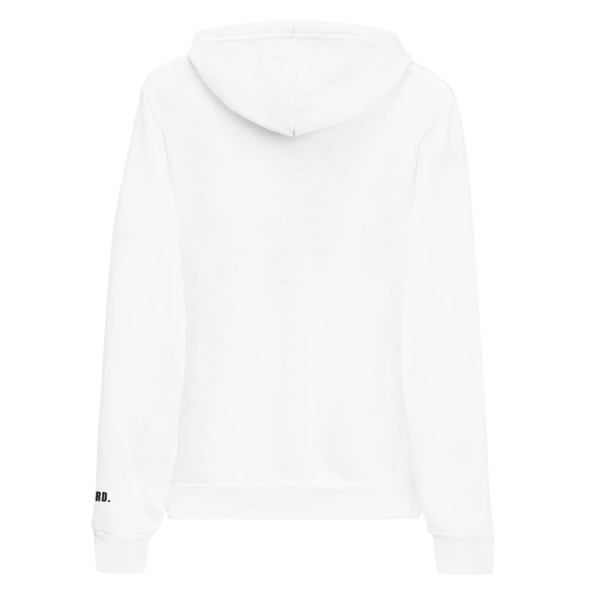 Ghost Hoodie, embroidered, in white, back view