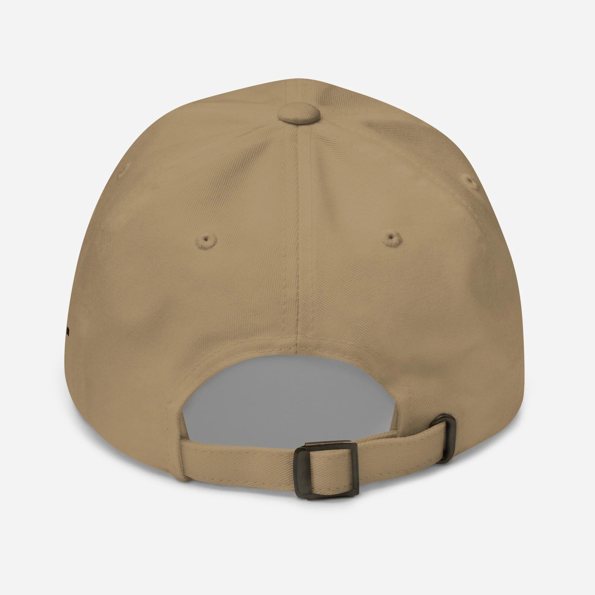 Ghost dad hat, embroidered, in khaki, back view