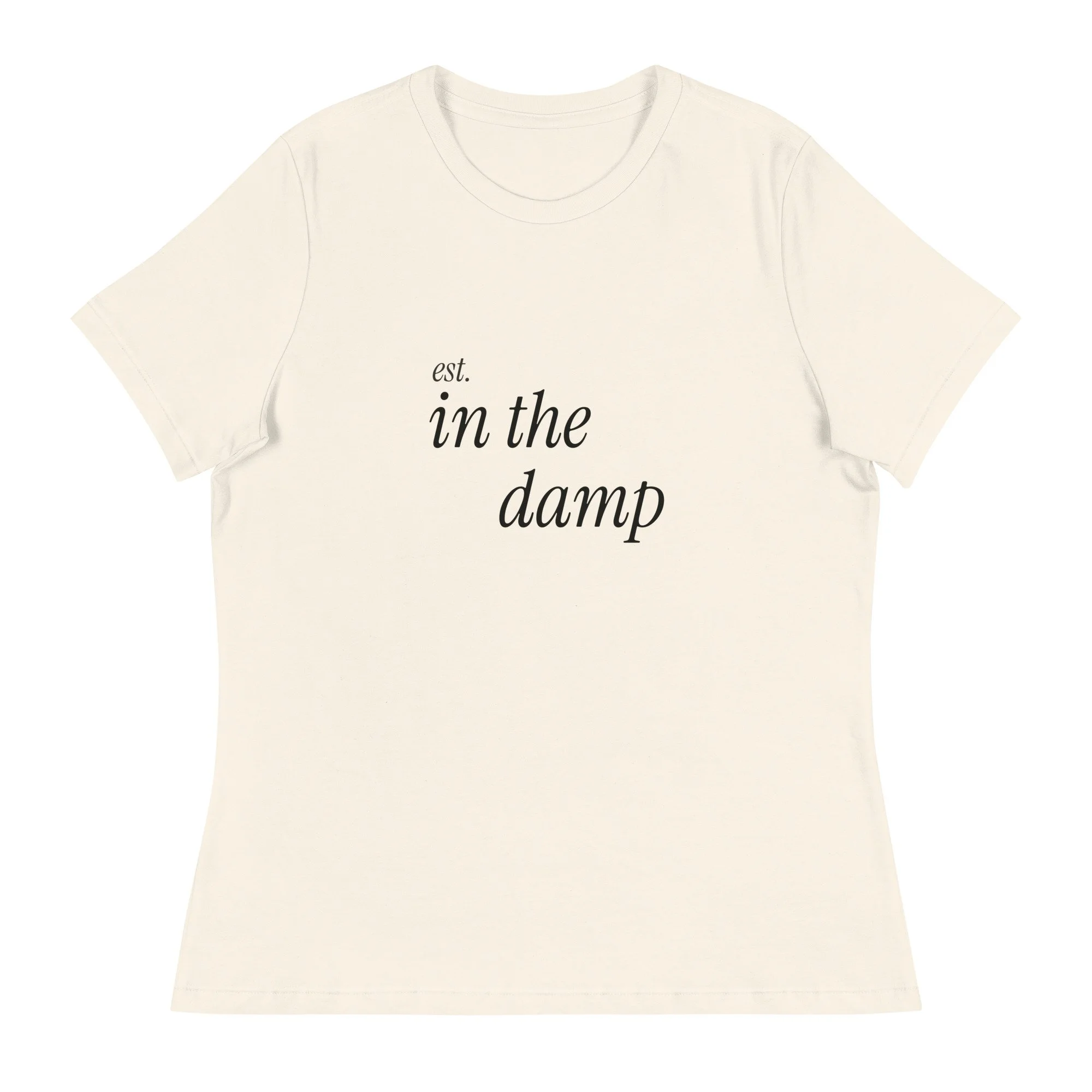 Est. In The Damp Women's Relaxed Tee in natural, front view