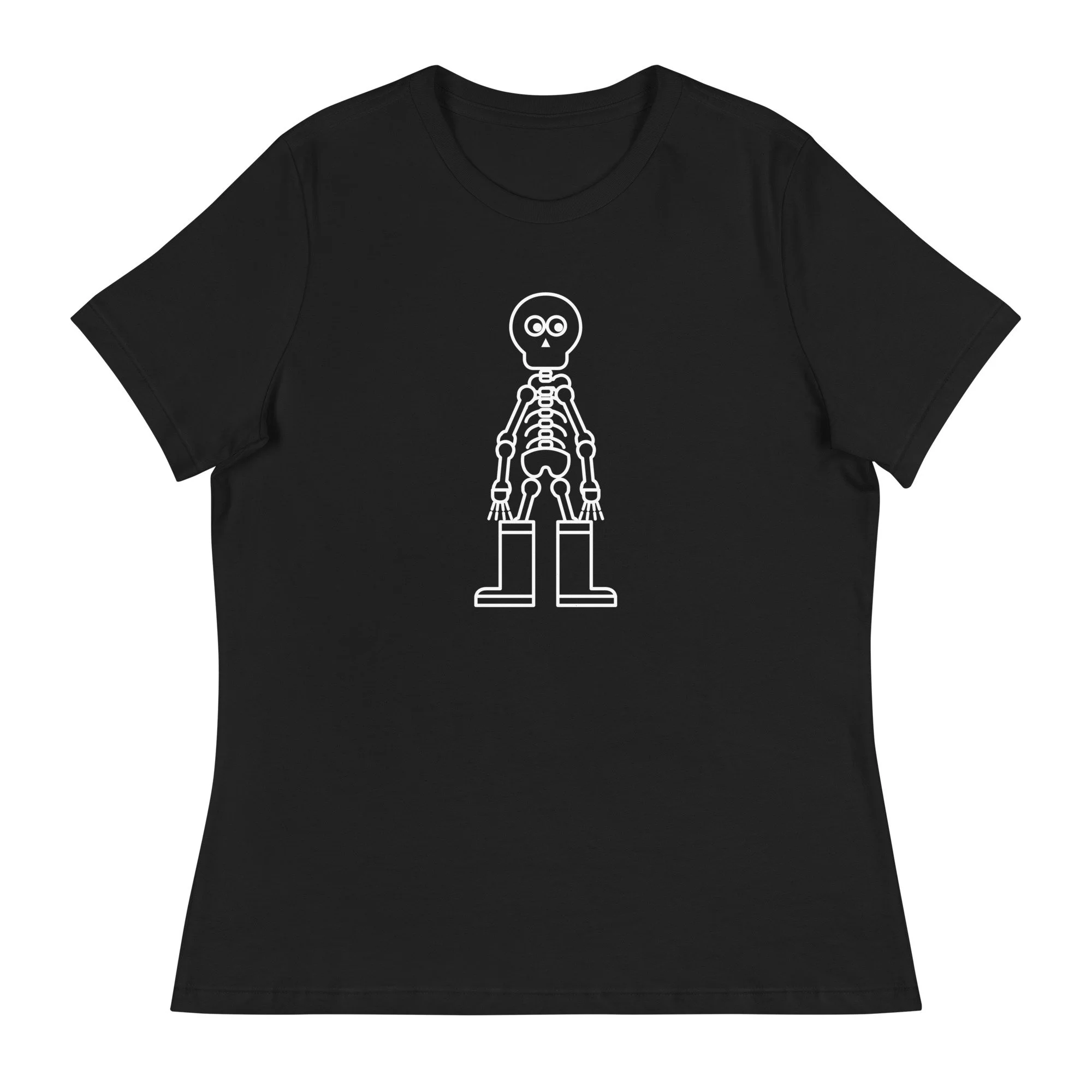 Skeleton In Rain Boots Women's Relaxed Tee