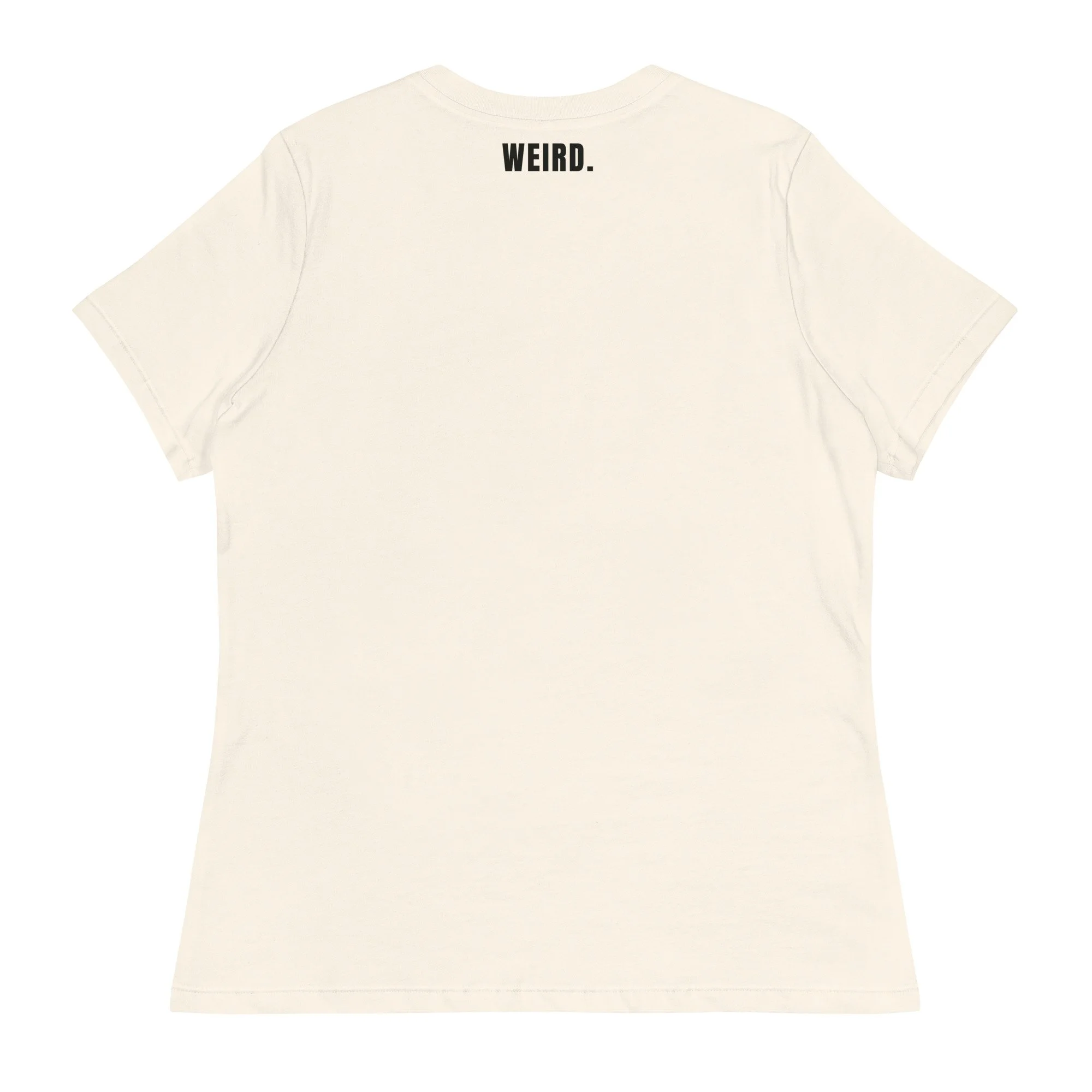 Skeleton In Rain Boots Women's Relaxed Tee in natural, back view