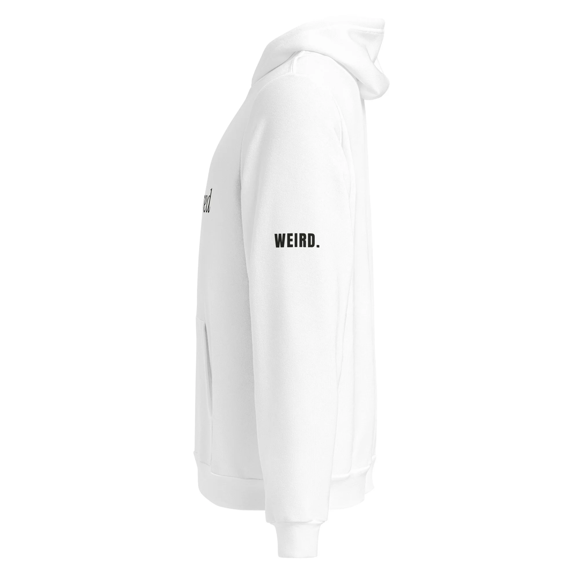 Overwatered Hoodie, One Line in white, left side