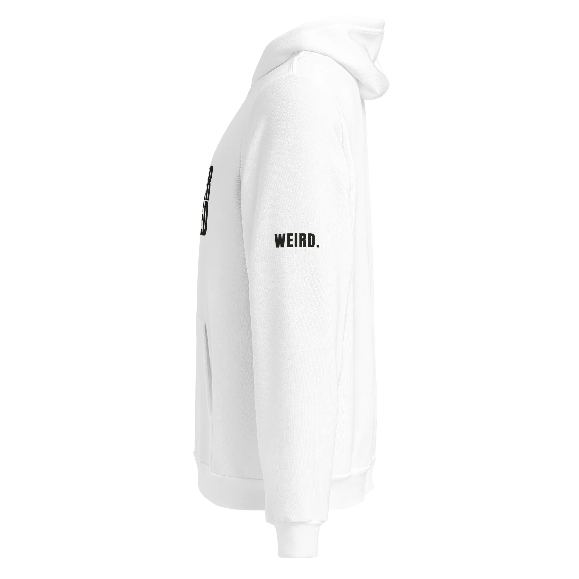 Overwatered Hoodie, Flush Right in white, left side