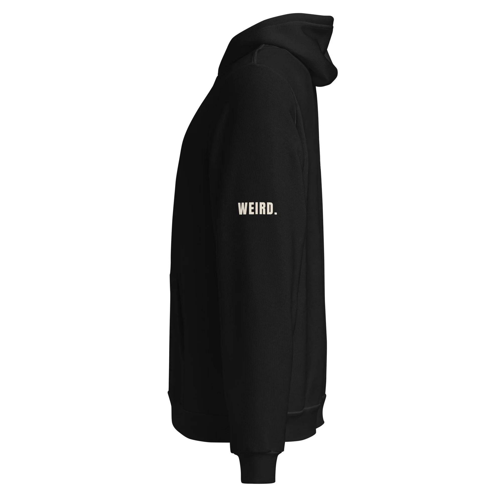 972 or Ghost Hoodie, Stacked in black, left side