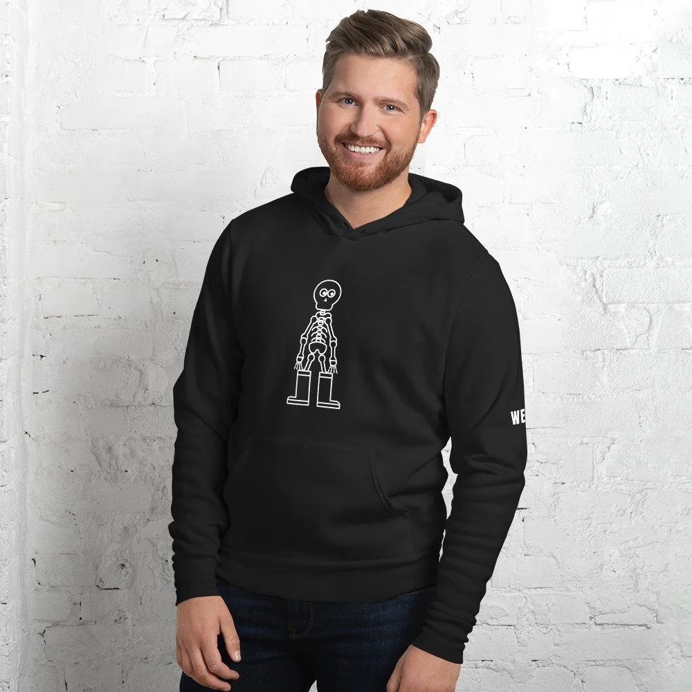 Skeleton In Rain Boots Hoodie (Printed)