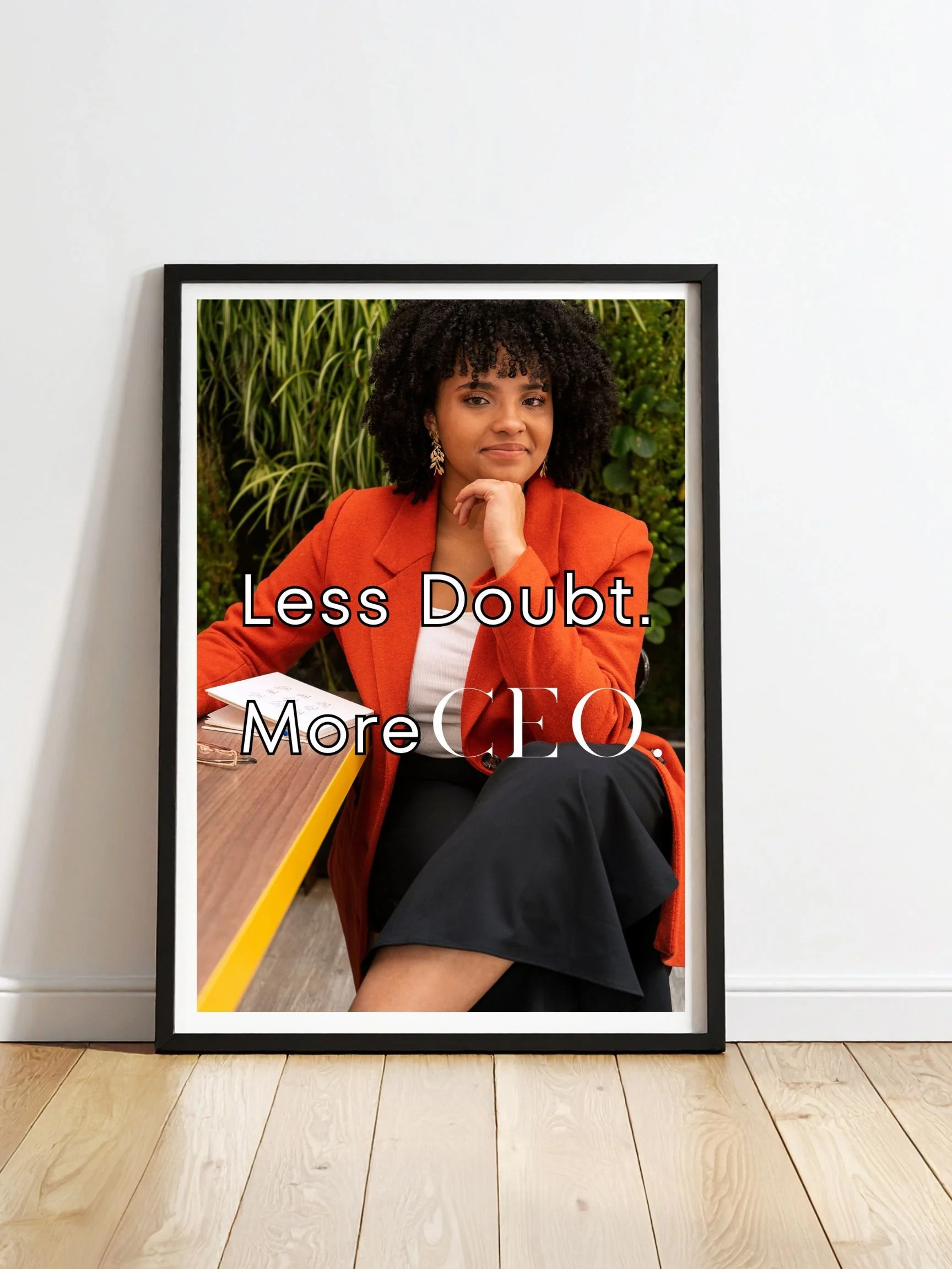 Less Doubt. More CEO. | Inspirational Digital Wall Art for Women Entrepreneurs & Business Leaders | 18 × 24
