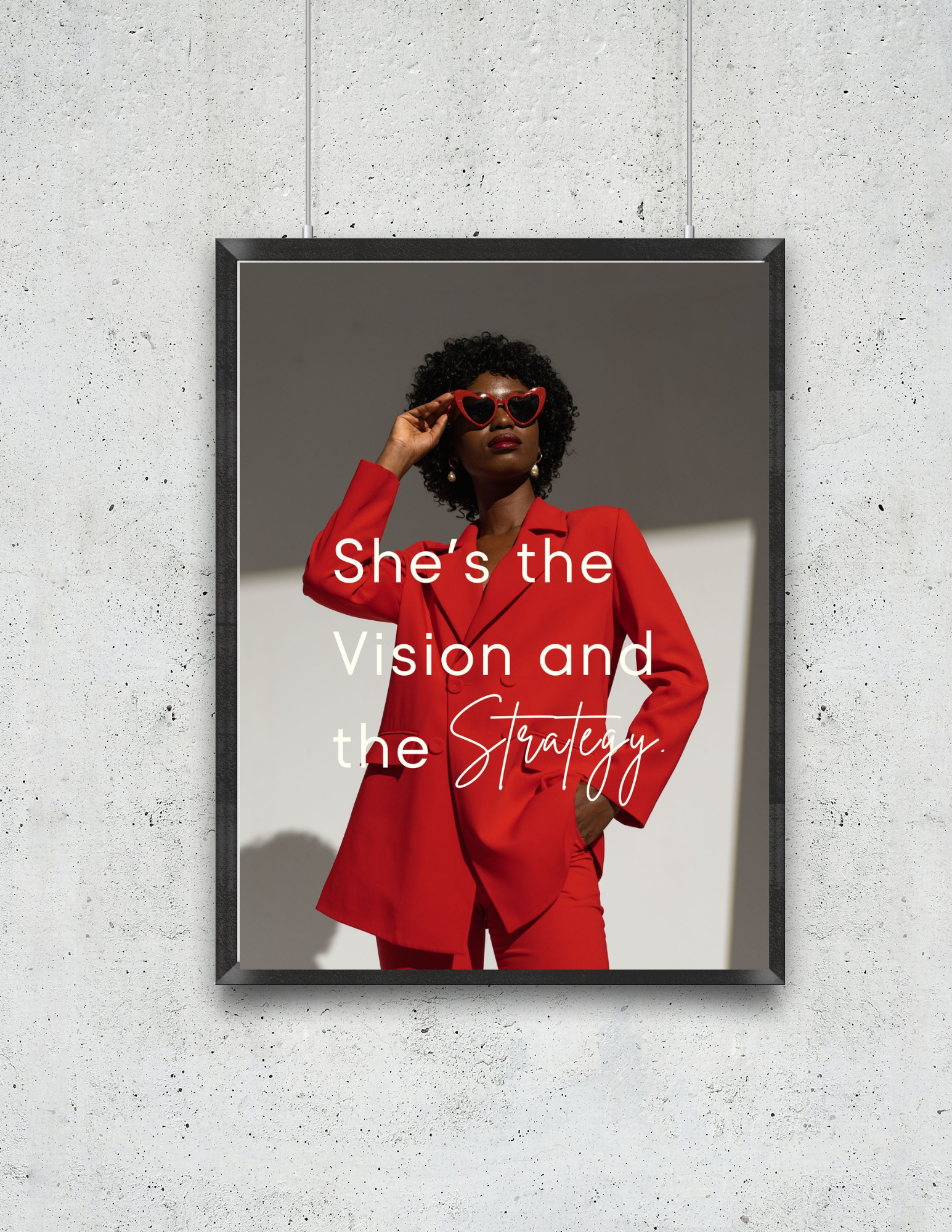 She’s the Vision and the Strategy | Inspirational Digital Wall Art for Women Entrepreneurs & Business Leaders | 18 × 24