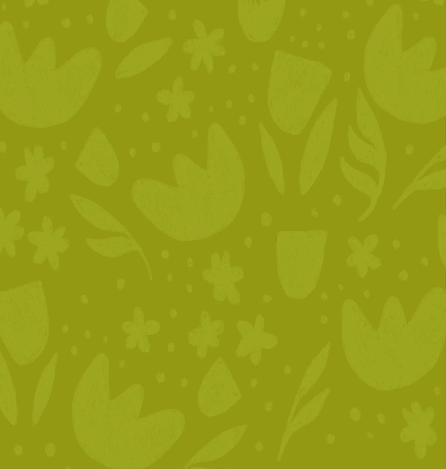 Green background with a pattern of yellow butterflies and small flowers.