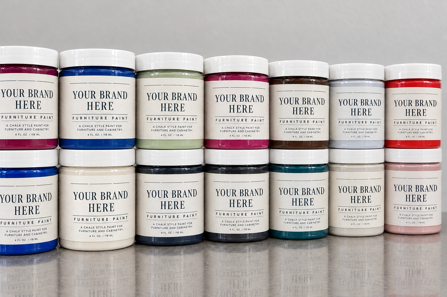 your brand here small jars of paint custom paint