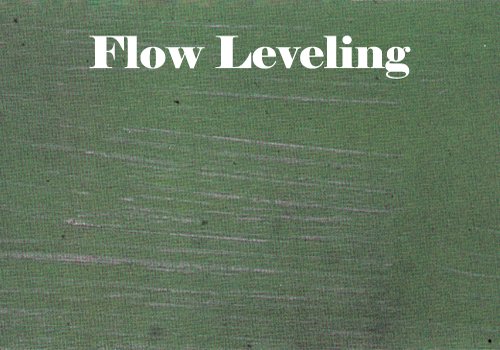 Green textured background with the words 'Flow Leveling' in white text at the top.