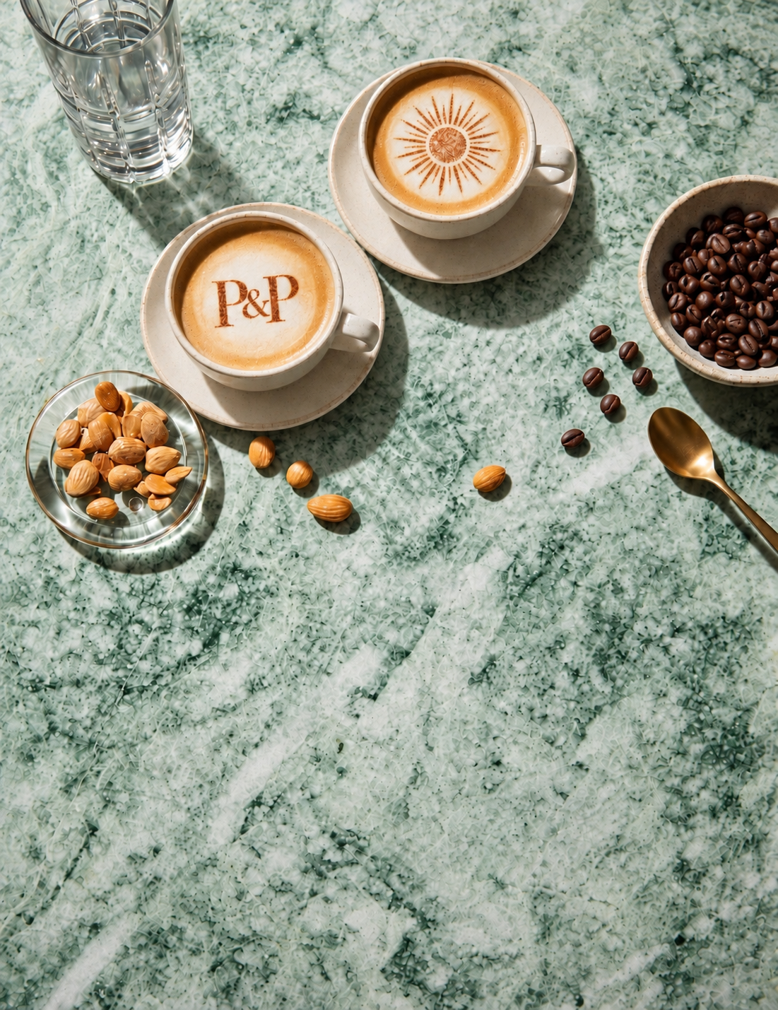 Personalised drinks displayed at an event