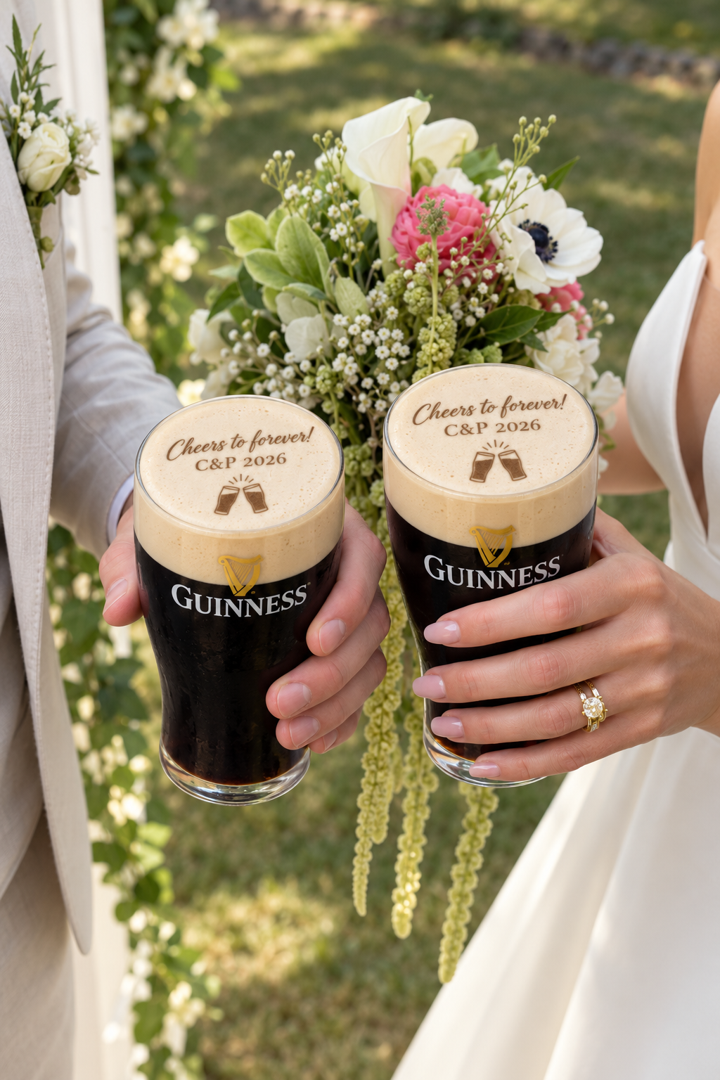 Drink topped with personalised printed artwork