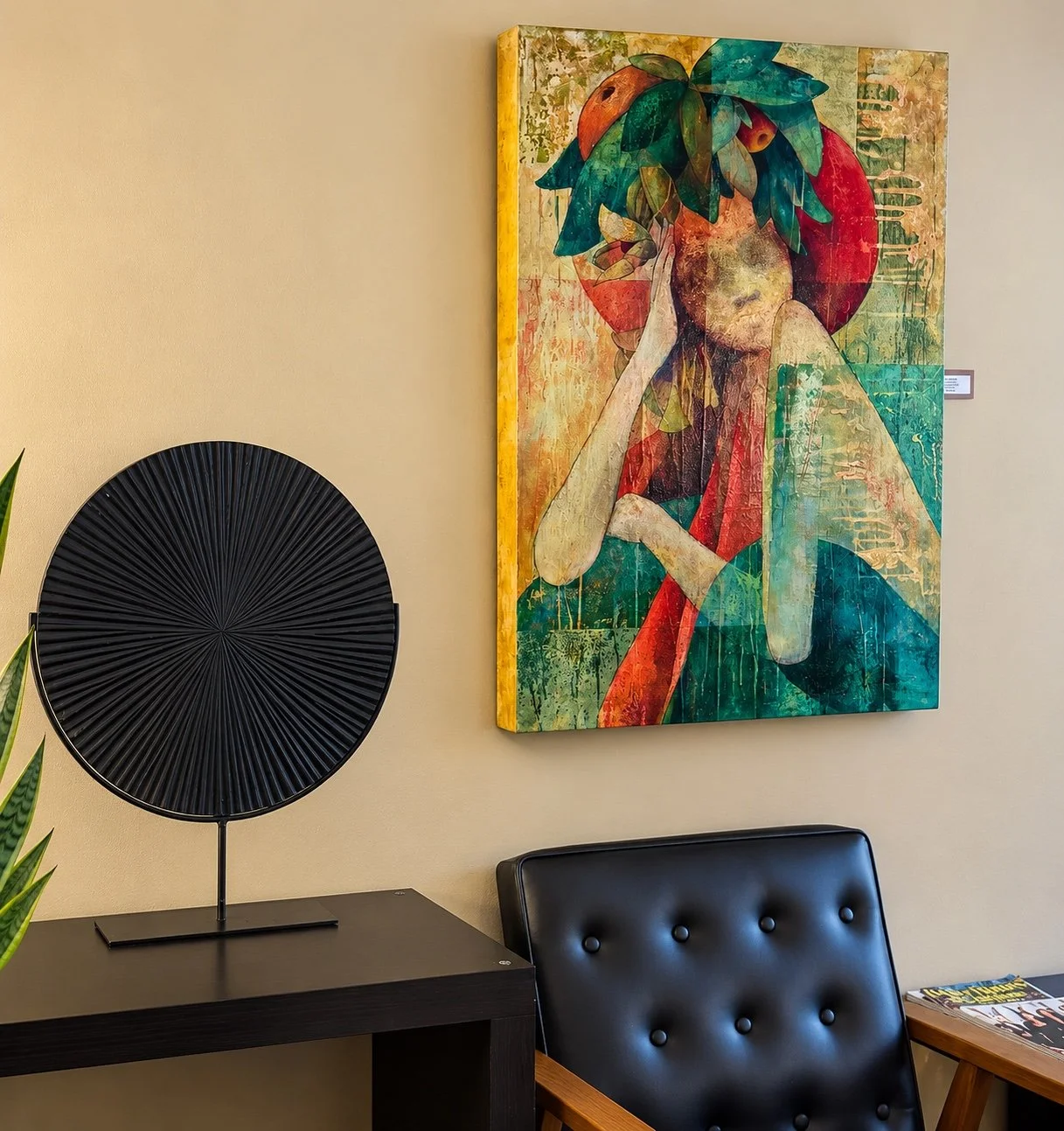 Colorful portrait displayed in the studio