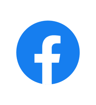 Facebook logo with a white lowercase 'f' inside a blue circle.