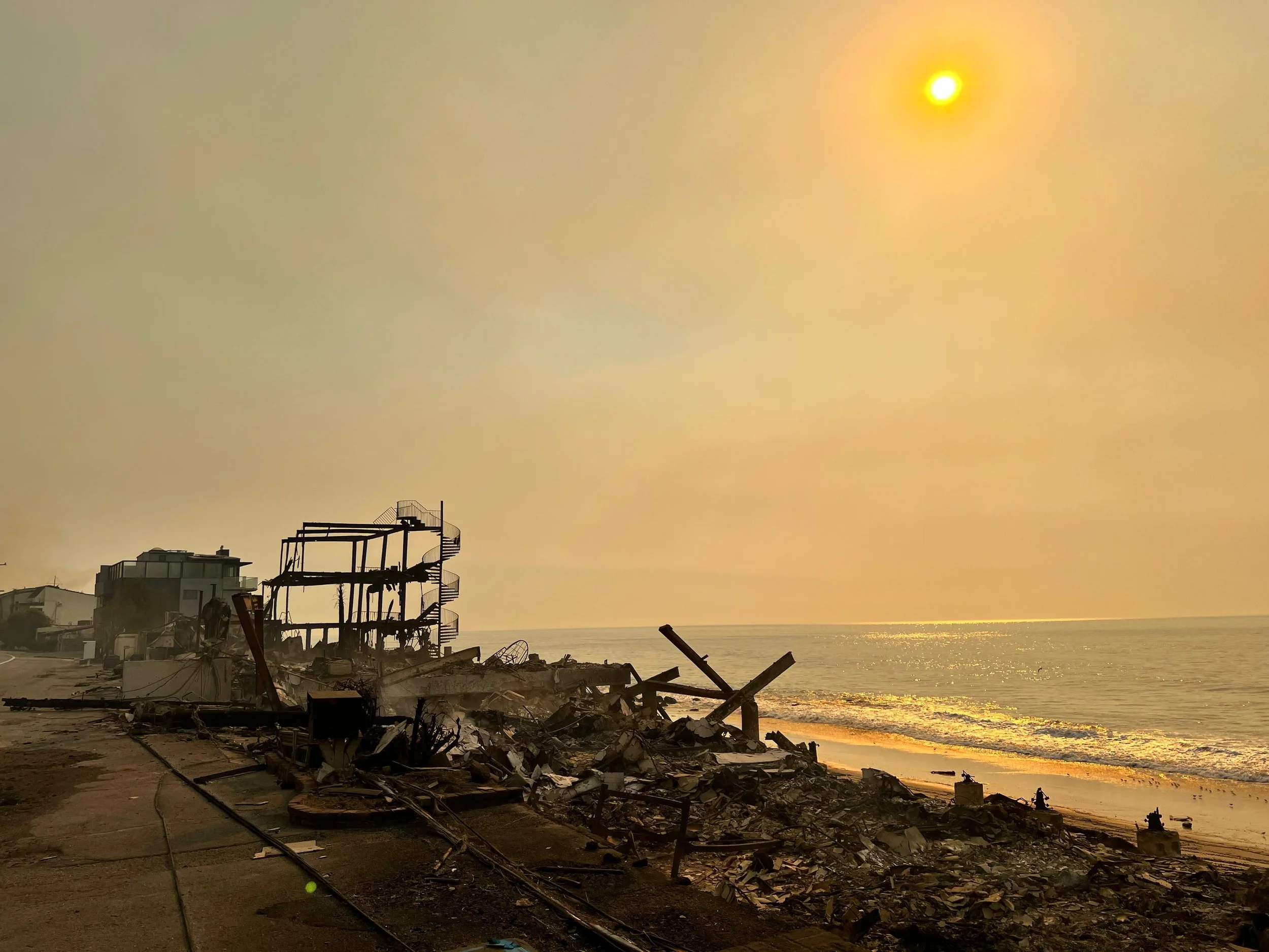 Post-fire infrastructure restoration along the coast.