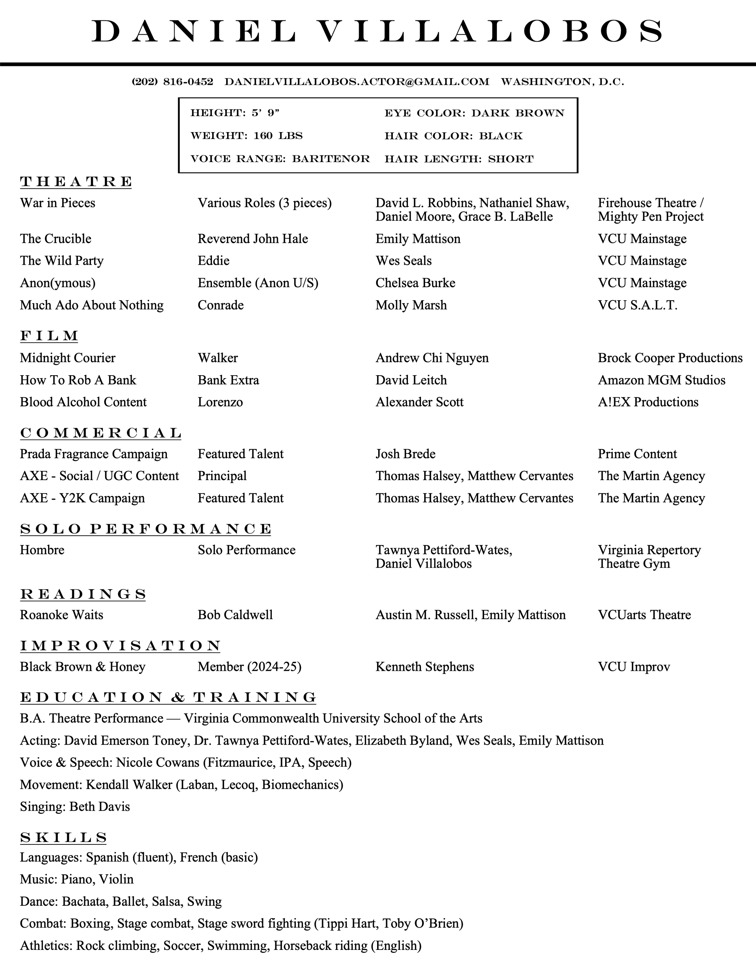 Daniel Villalobos - Resume