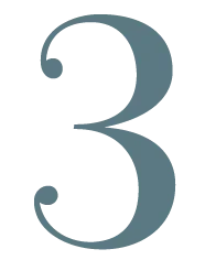 A large, stylized number three in dark gray with a slight gradient against a black background.