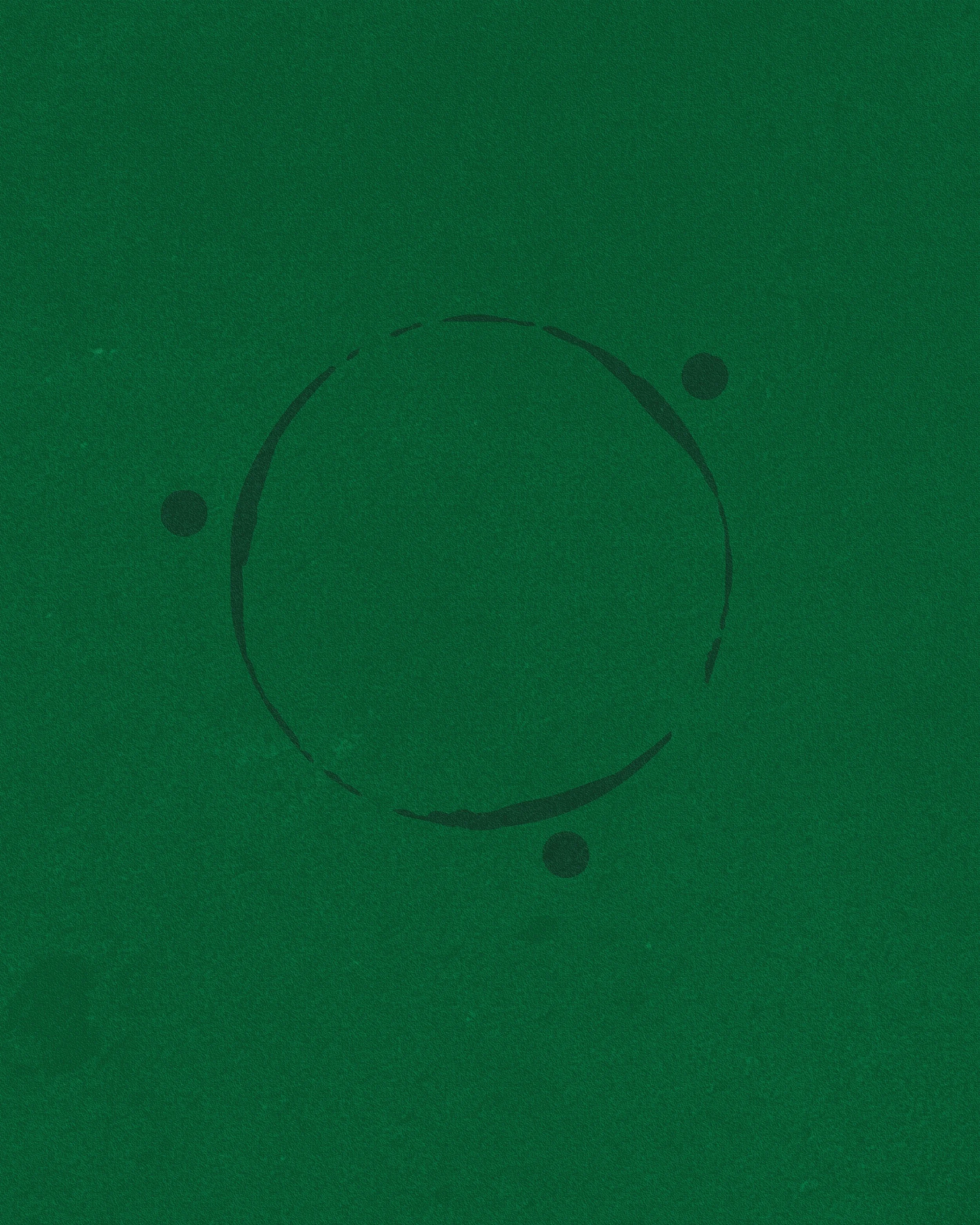 Dark green background with an ubuntu symbol in the center.