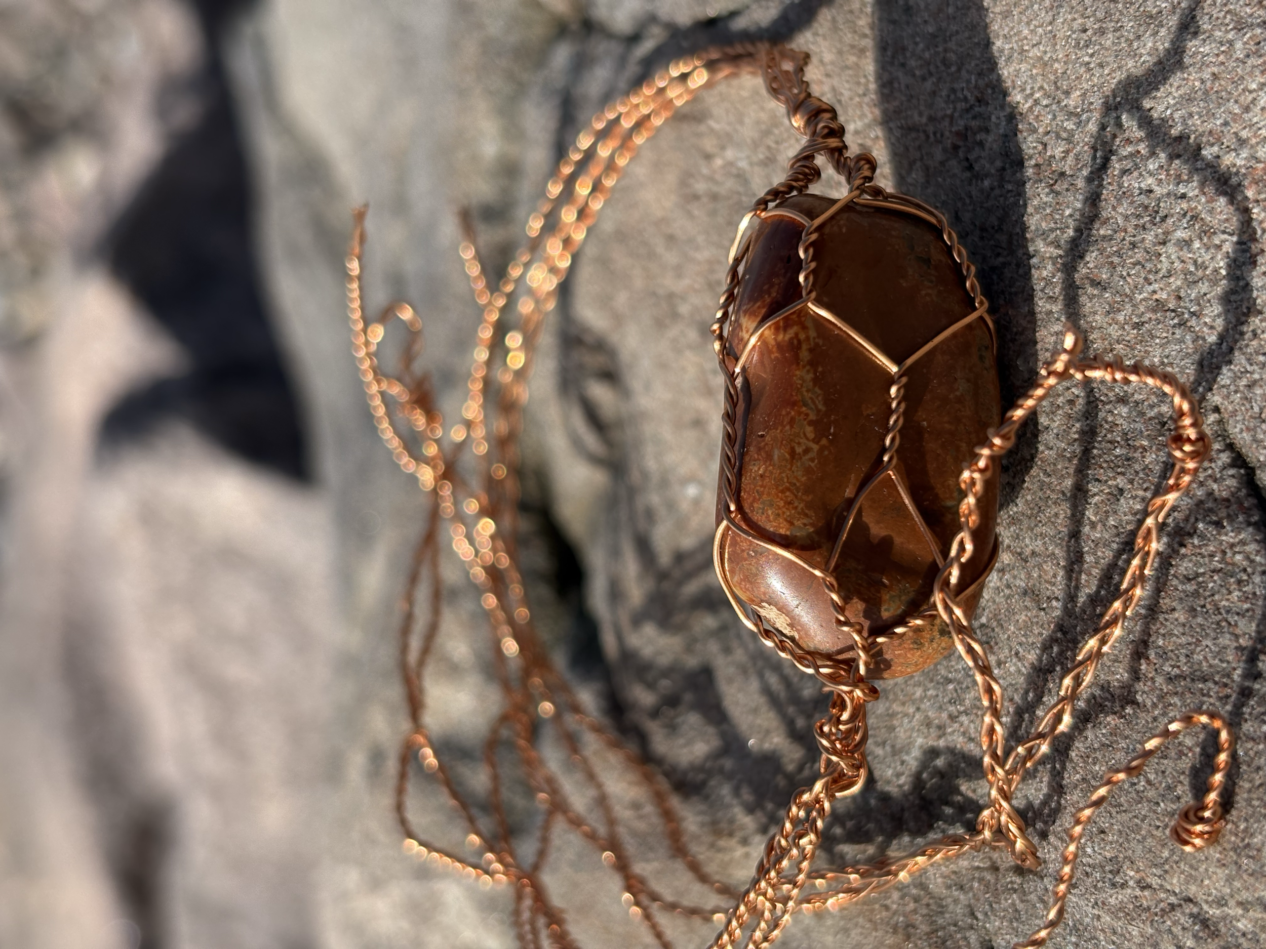 Siren.

Copper wire, semi precious stone. 

£66