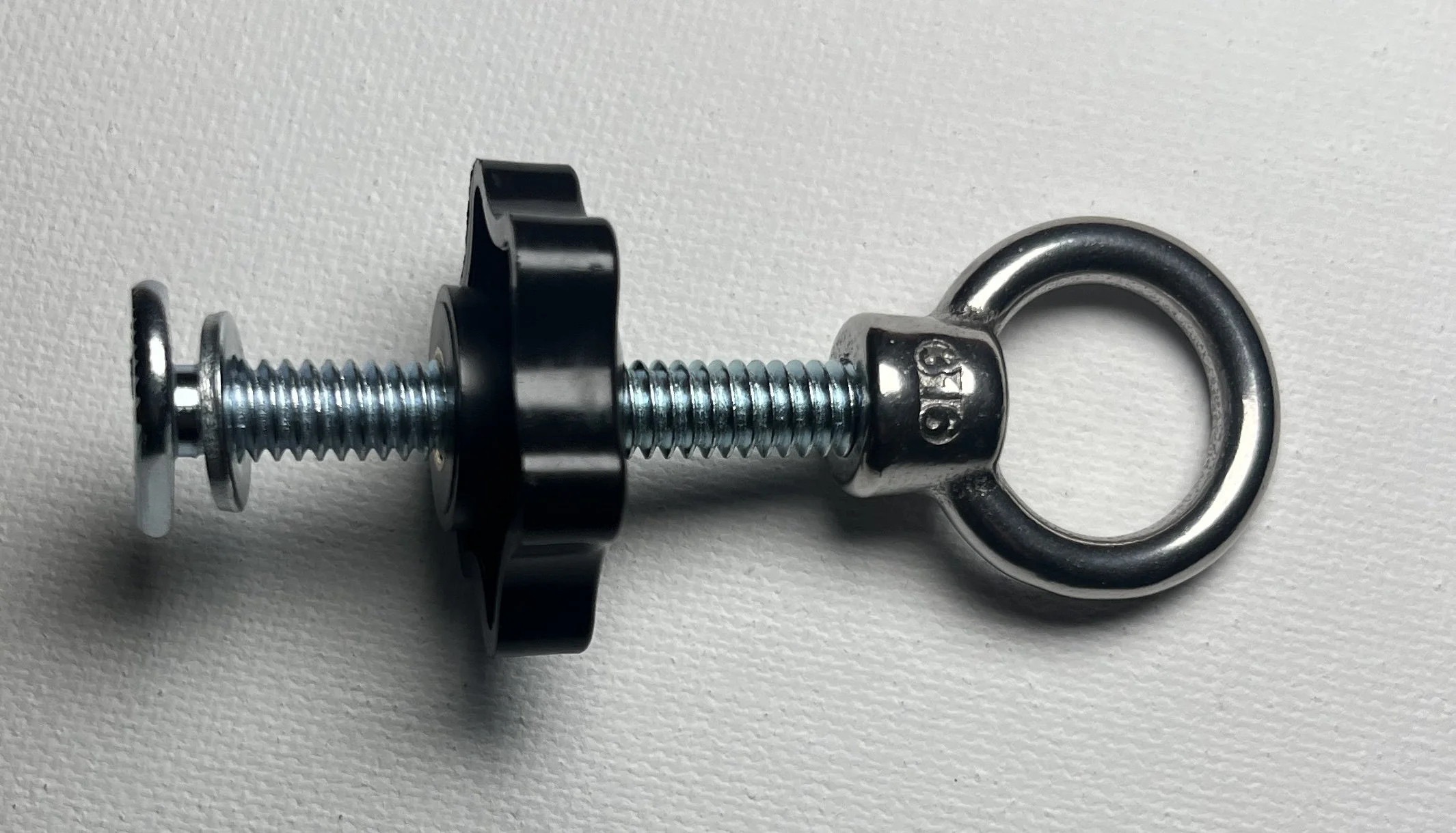 Adjustable eye bolt connector used in Fred Pfeifer’s pendulum painting apparatus.