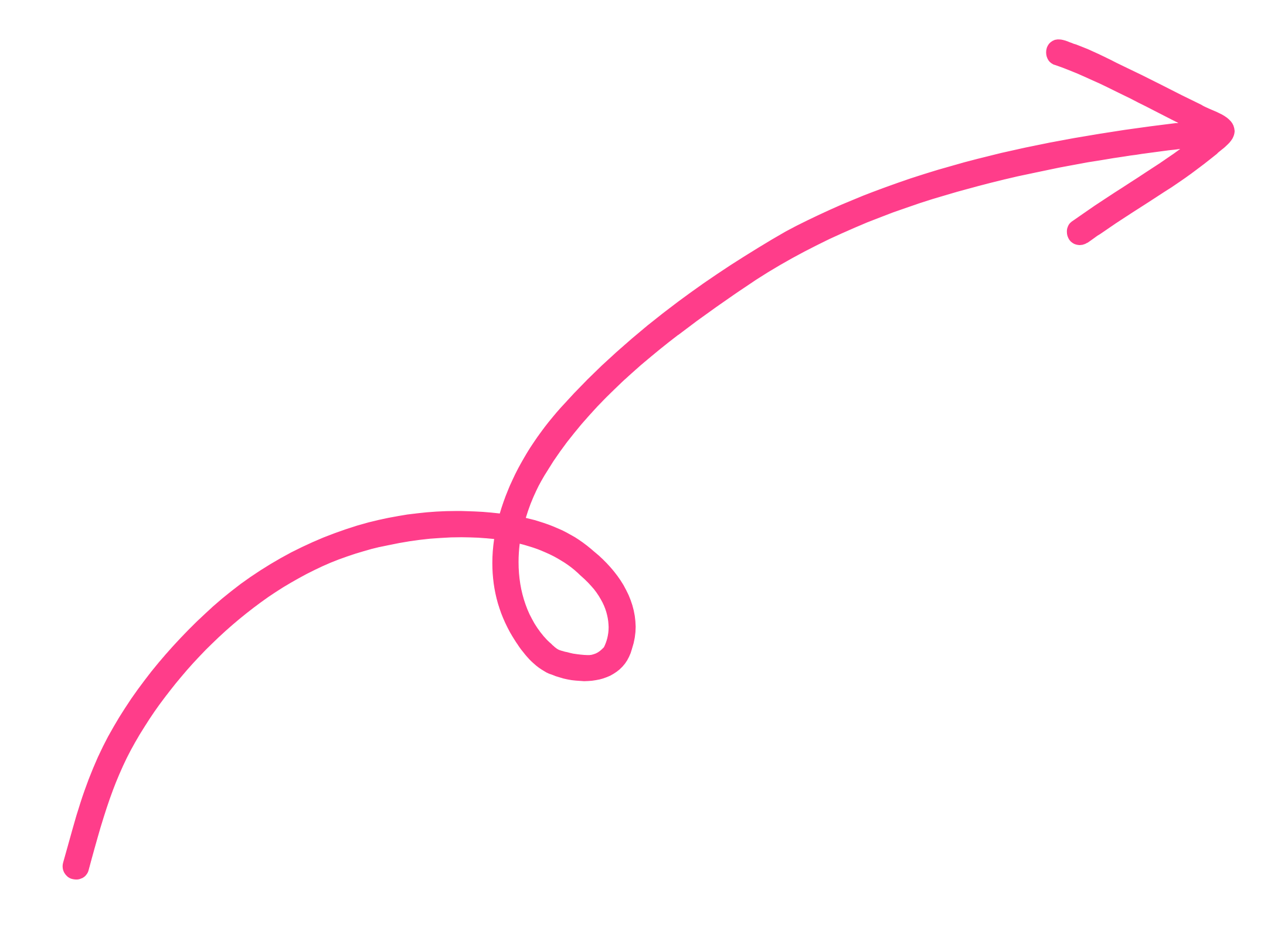 Pink squiggly arrow