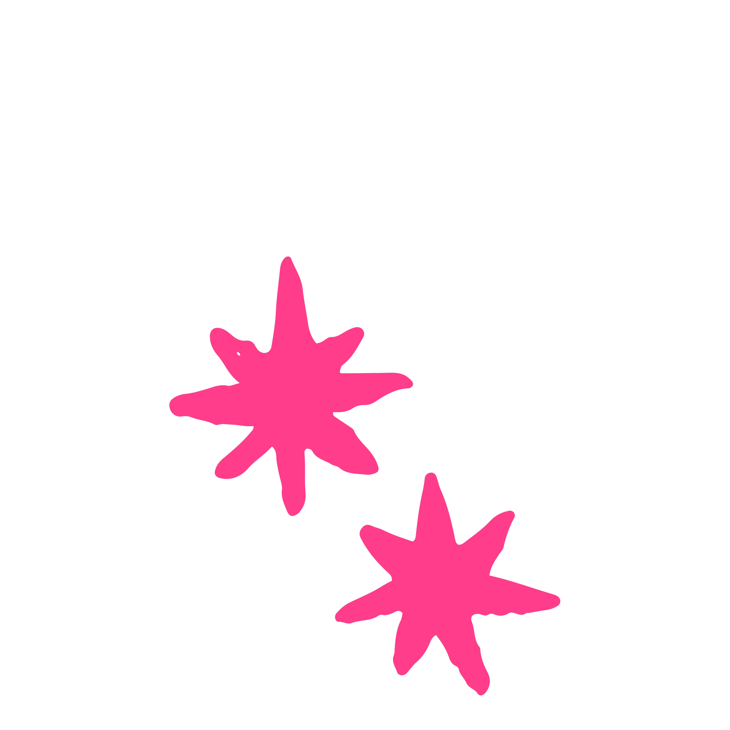 Two pink star sparkles