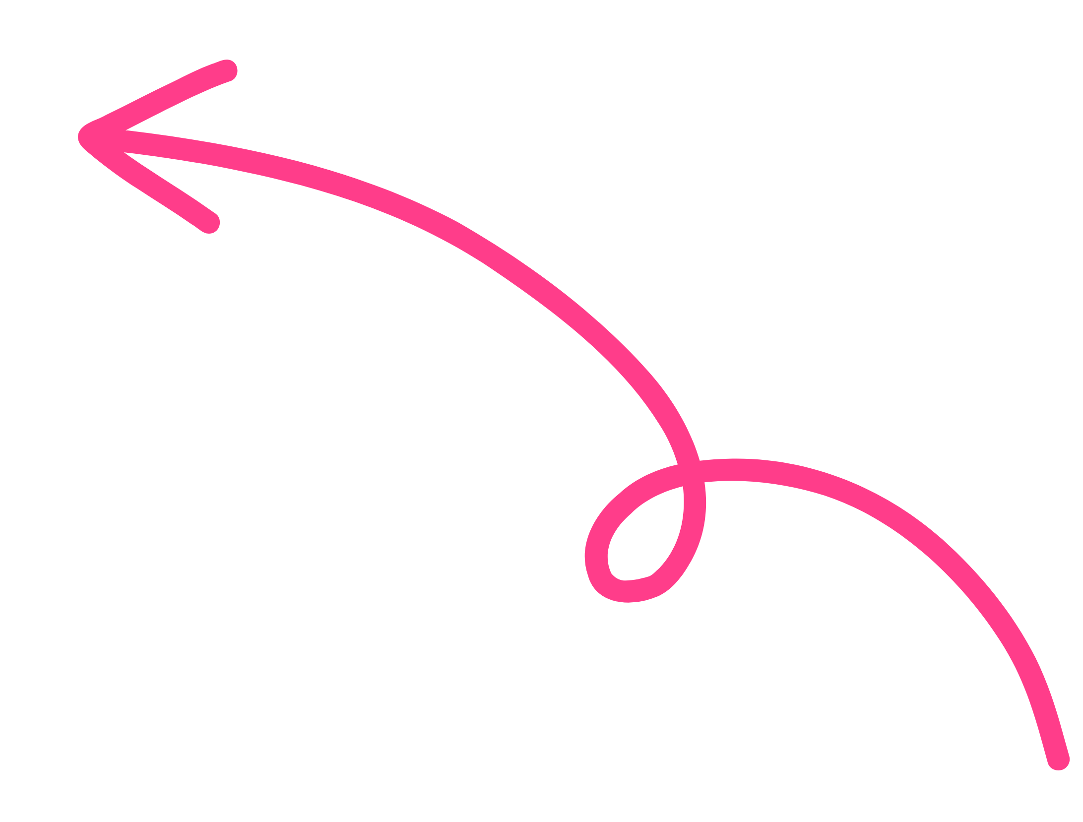 Pink squiggly arrow