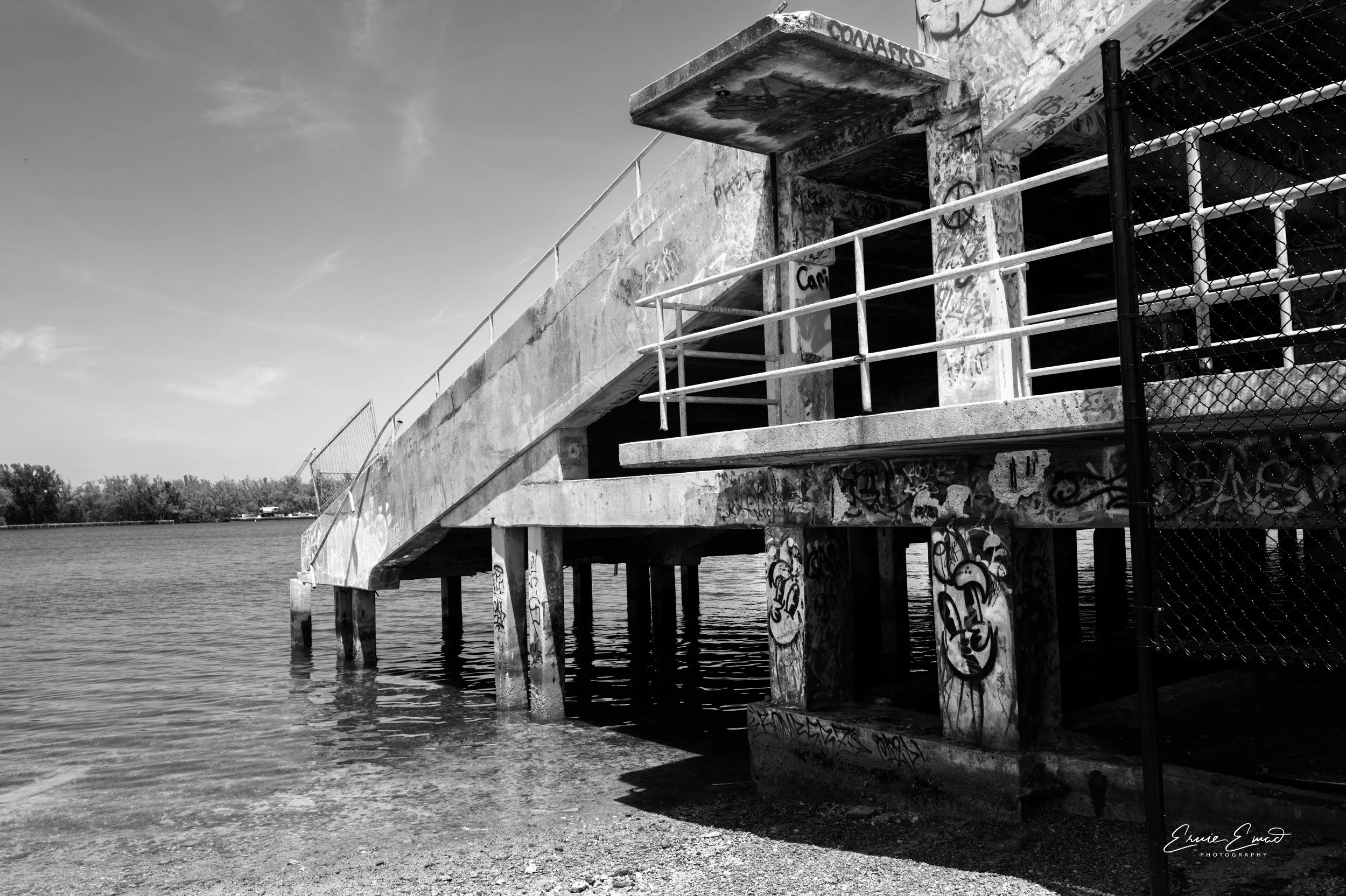 I'm Still Standing the Miami Marine Stadium partially seaward on stilts and she's still standing.