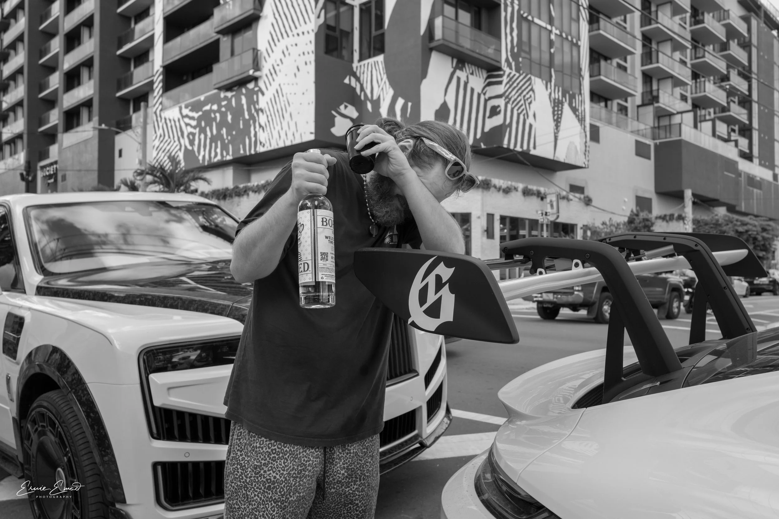 Too much to drink.  Bottle service on the streets of Wynwood