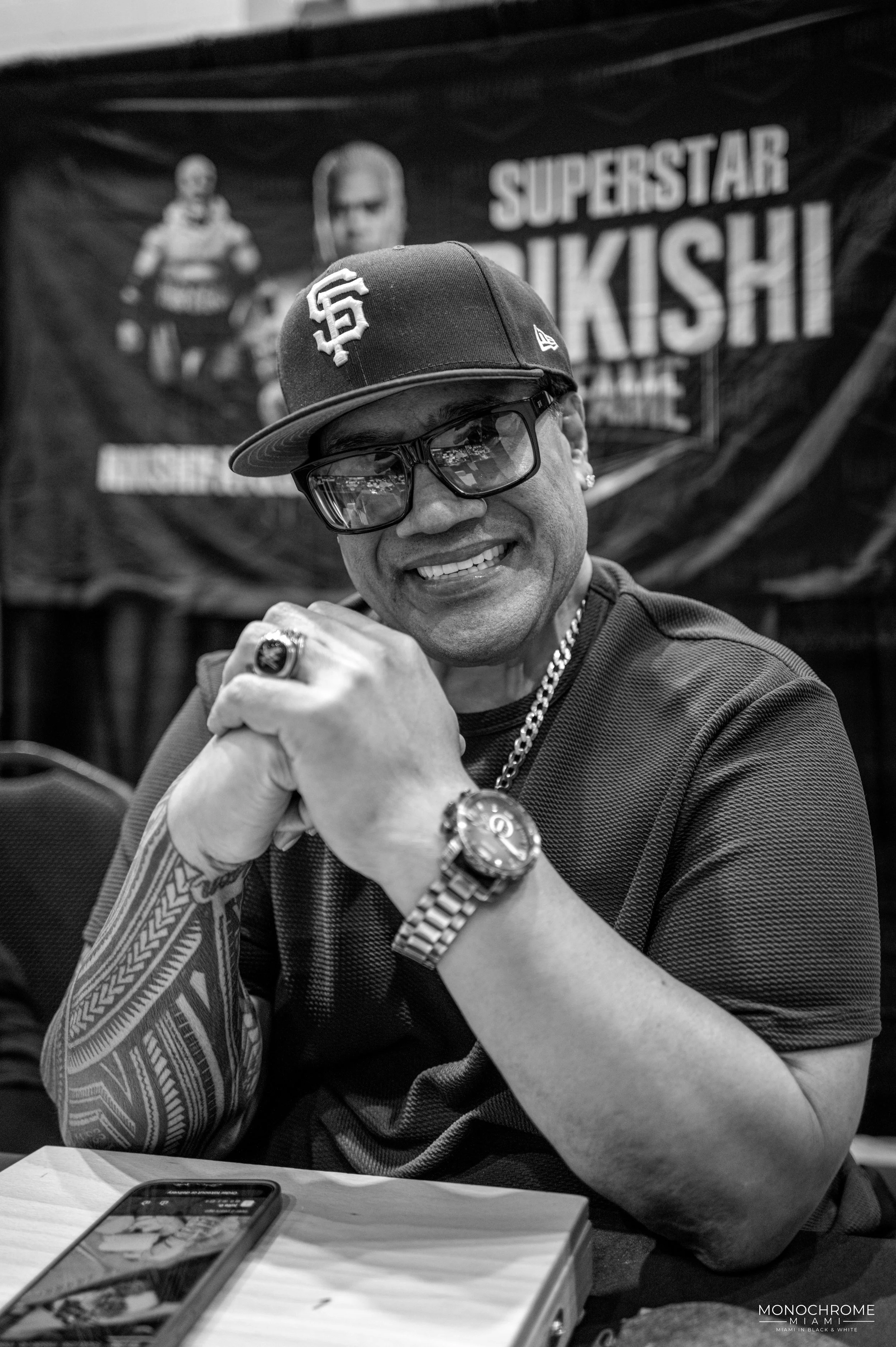 WWE Champion Wrestle RIKISHI UltraCon 2026 photos by Ernie Emad, Monochrome Miami