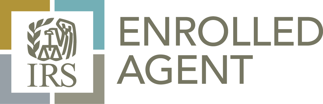 IRS Enrolled Agent logo with the IRS emblem and the words 'Enrolled Agent' and 'IRS'.