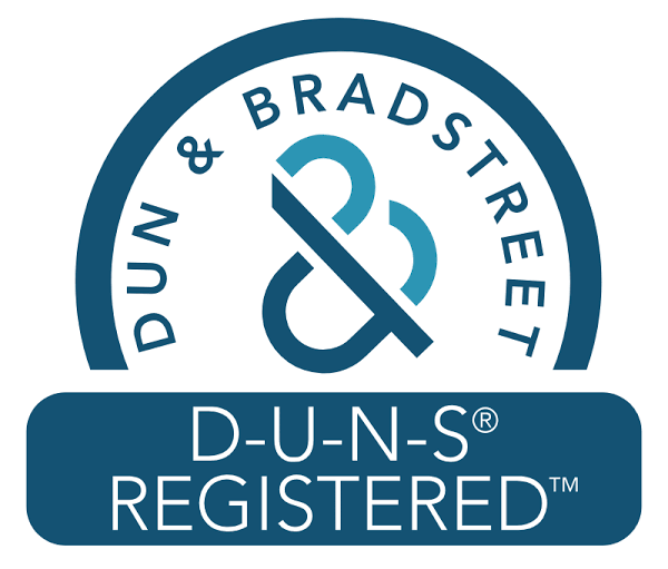 Logo for DUNS Registered by Dunn & Bradstreet featuring a stylized ampersand.