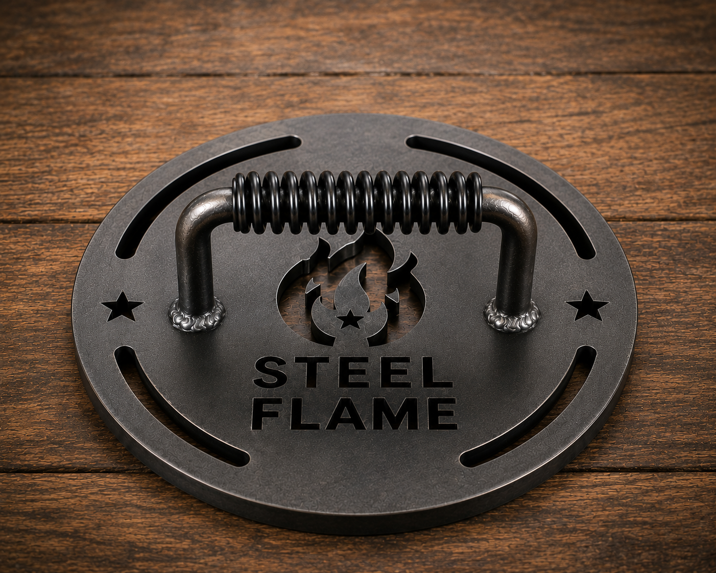 Steel Flame Fire Ring Bacon Press