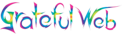 Colorful text reading 'Grateful Web' with a rainbow gradient and stylized font.