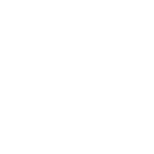 A black and white abstract design resembling a stylized face with swirling patterns.