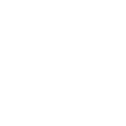An abstract black and white logo design resembling a stylized squid or octopus.