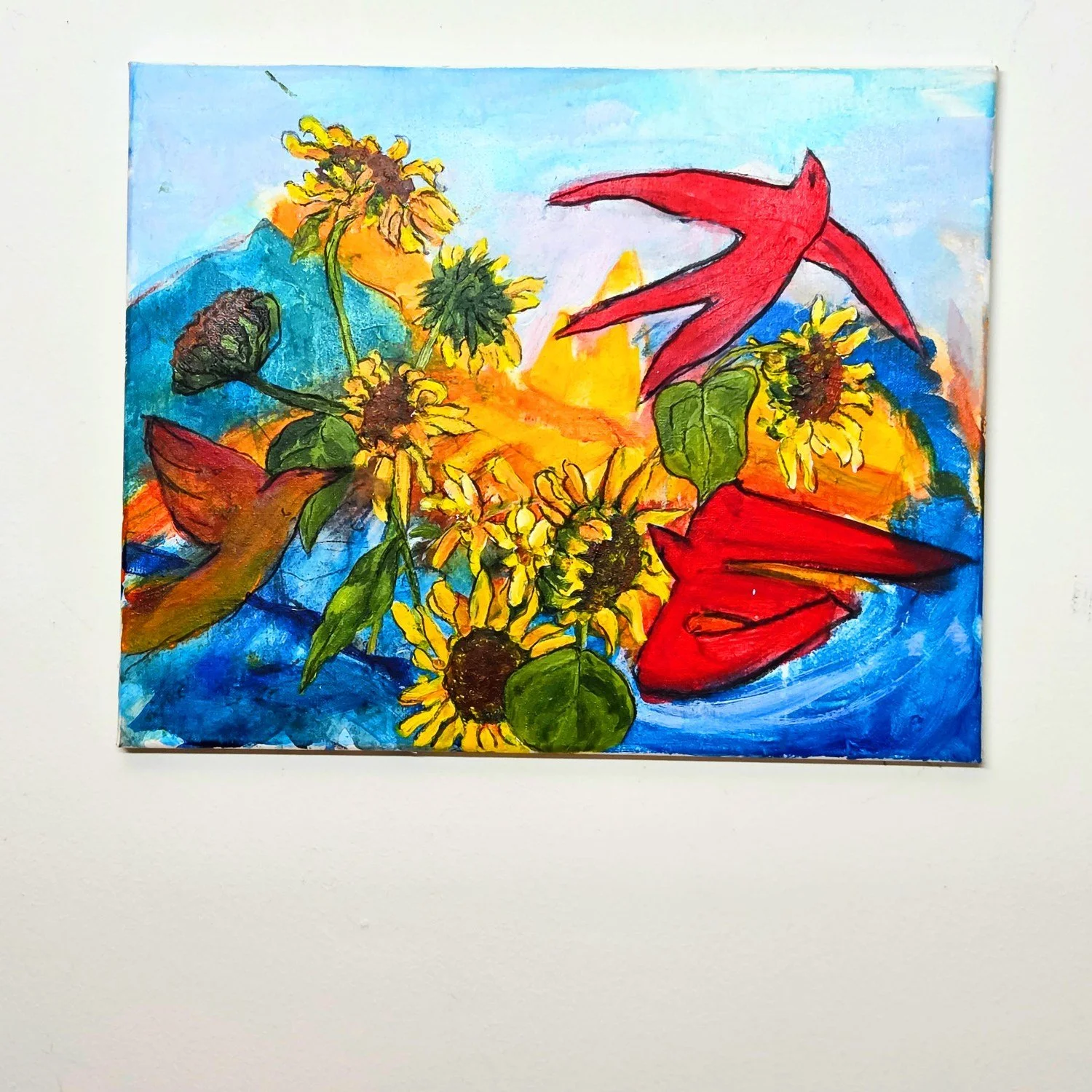 Cardinals Among the Sunflowers
16" x 24"