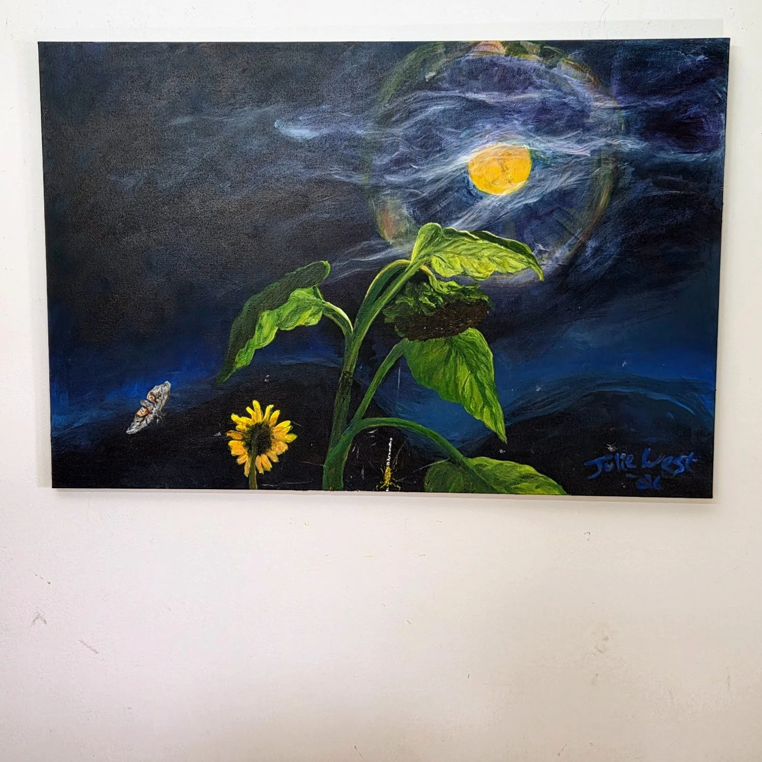 The Moon with Sunflower
24" x 36" 